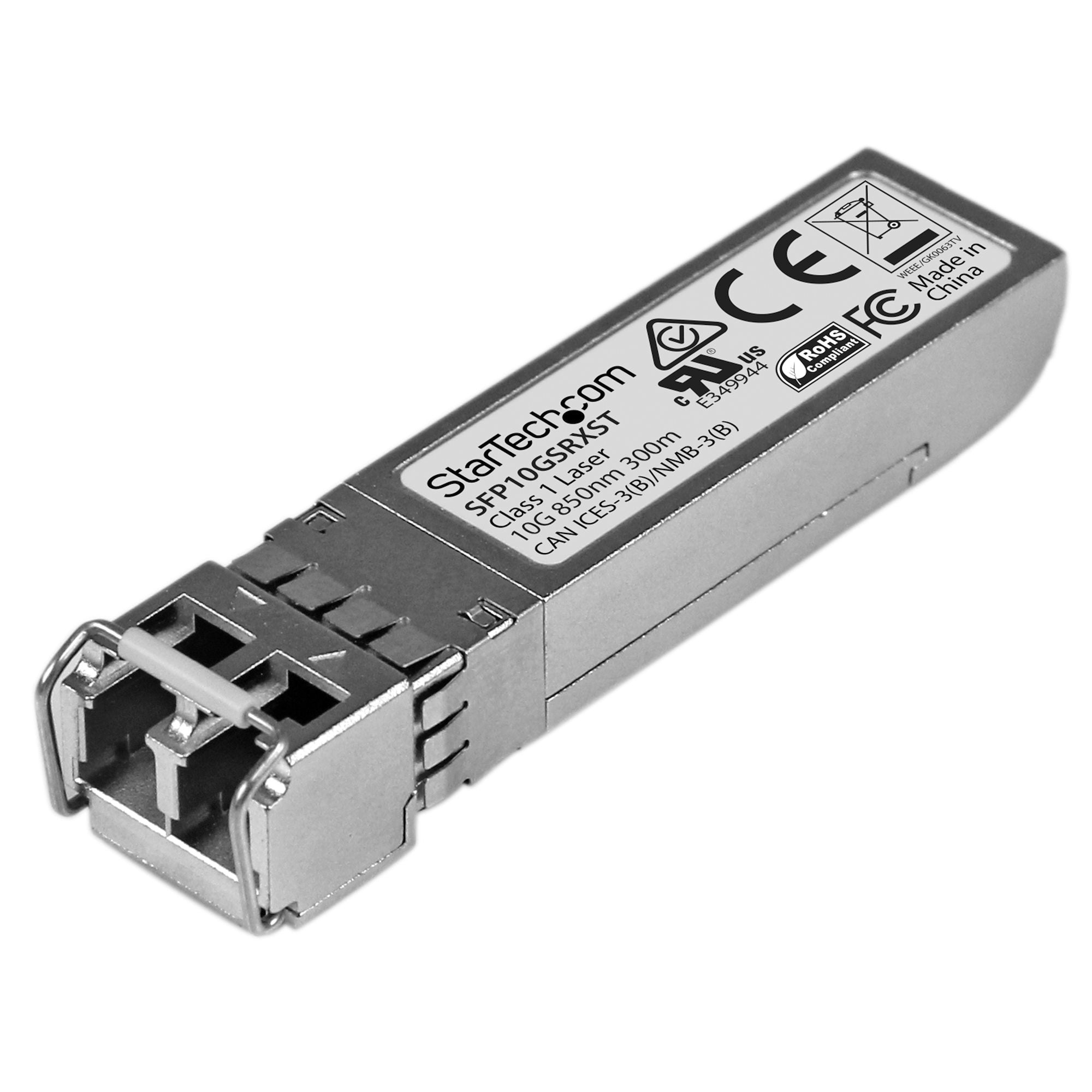 StarTech.com SFP+ à fibre optique 10 Gb compatible Cisco SFP-10G-SR-X - Module transmetteur SFP+ (équivalent à : Cisco SFP-10G-SR-X) - 10GbE - 10GBase-SR - LC multi-mode - jusqu'à 300 m - 850 nm