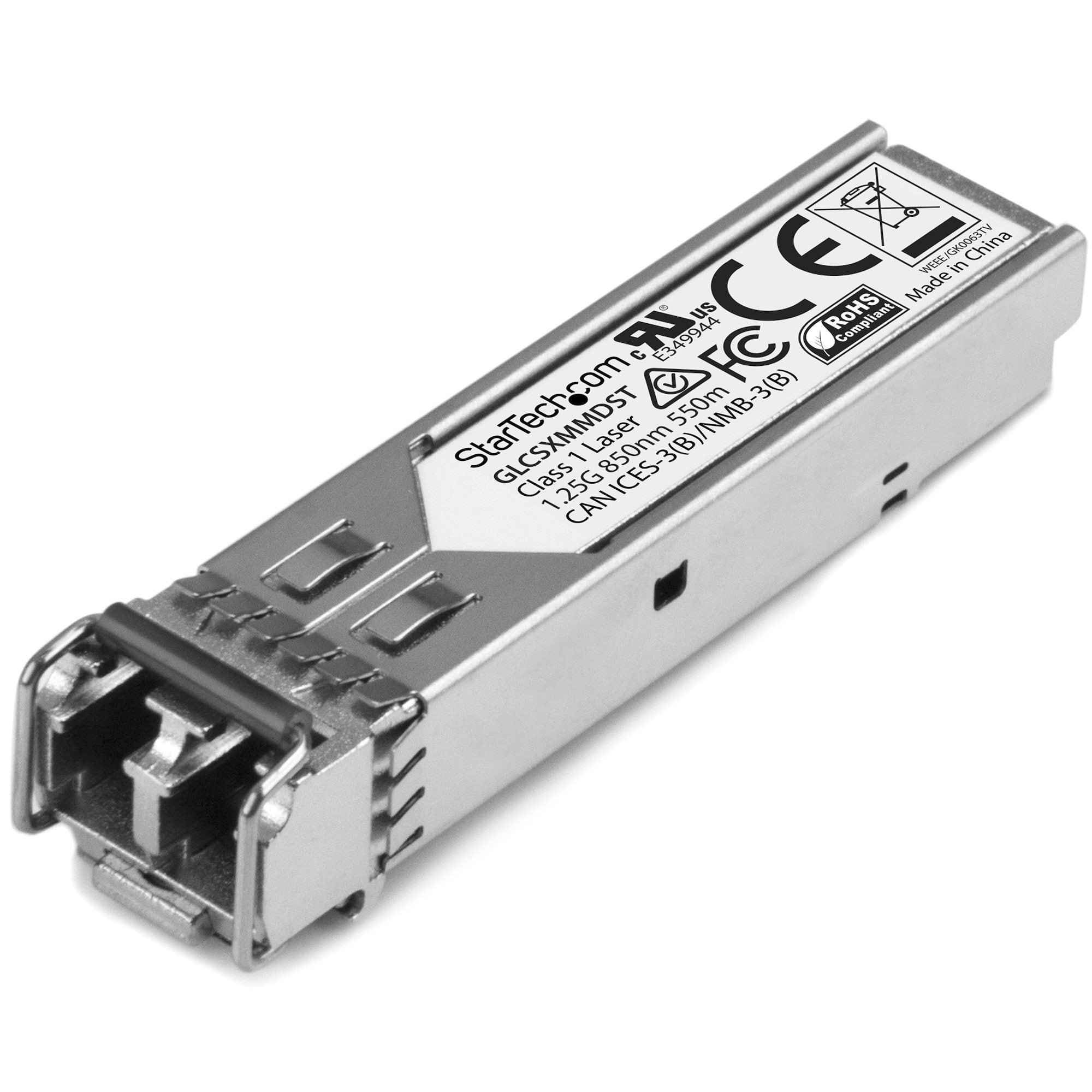 StarTech.com Module de transceiver SFP 1000Base-SX à fibre optique Gigabit - Compatible Cisco GLC-SX-MMD - Multimode LC - 550 m - Module transmetteur SFP (mini-GBIC) (équivalent à : Cisco GLC-SX-MMD) - 1GbE - 1000Base-SX - LC multi-mode - jusqu'à 550 m -