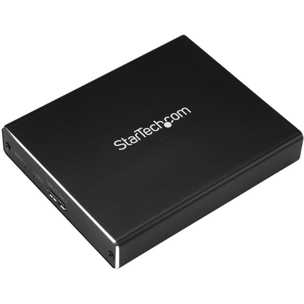 StarTech.com Boîtier USB 3.1 (10 Gb/s) dual slot pour SSD M.2 SATA avec RAID - Boîtier USB 3.1 2x SSD - USB-A et USB-C - Aluminium - Baie de stockage flash - 2 Baies - USB 3.1 (externe) - pour P/N: TBLT3MM1MA, TBLT3MM2M, TBLT3MM2MA