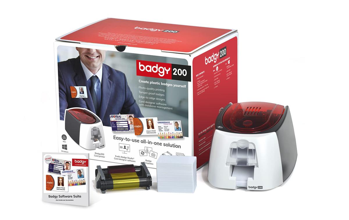 1X BADGY200 PRINTER 1X CLR RIB 100X PVC CARD 1X STUDIO SW LIC