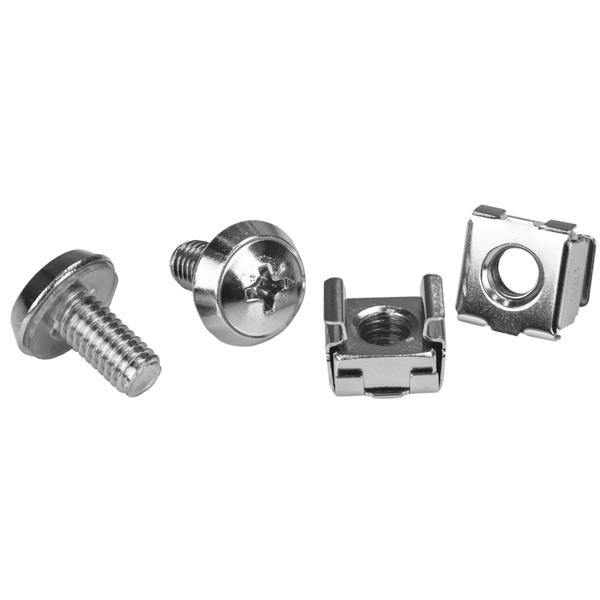StarTech.com Vis M6 et écrous cages M6 pour rack serveur - Vis M6 12 mm de montage pour armoire - Paquet de 20 - Kit de vis pour rack - argent (pack de 20)