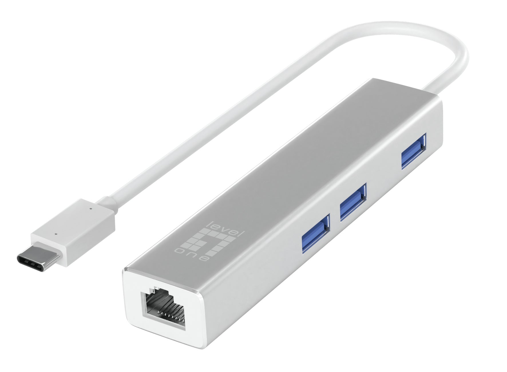 Hub USB Level One USB-0504 Noir Argenté