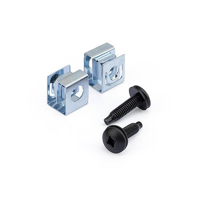 StarTech.com Vis et écrous clip 10-32 pour rack serveur - Vis de montage et écrous clip coulissants pour armoire - Paquet de 50 - Kit de vis pour rack - pour P/N: 2POSTRACK12, 2POSTRACK16, CABSCRWS1032