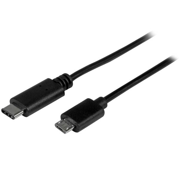 StarTech.com Câble USB-C vers Micro USB de 50 cm - Cordon USB C vers Micro-B - Câble de charge compatible Thunderbolt 3 - M/M - USB 2.0 - Câble USB - 24 pin USB-C (M) pour Micro-USB de type B (M) - USB 2.0 - 50 cm - noir