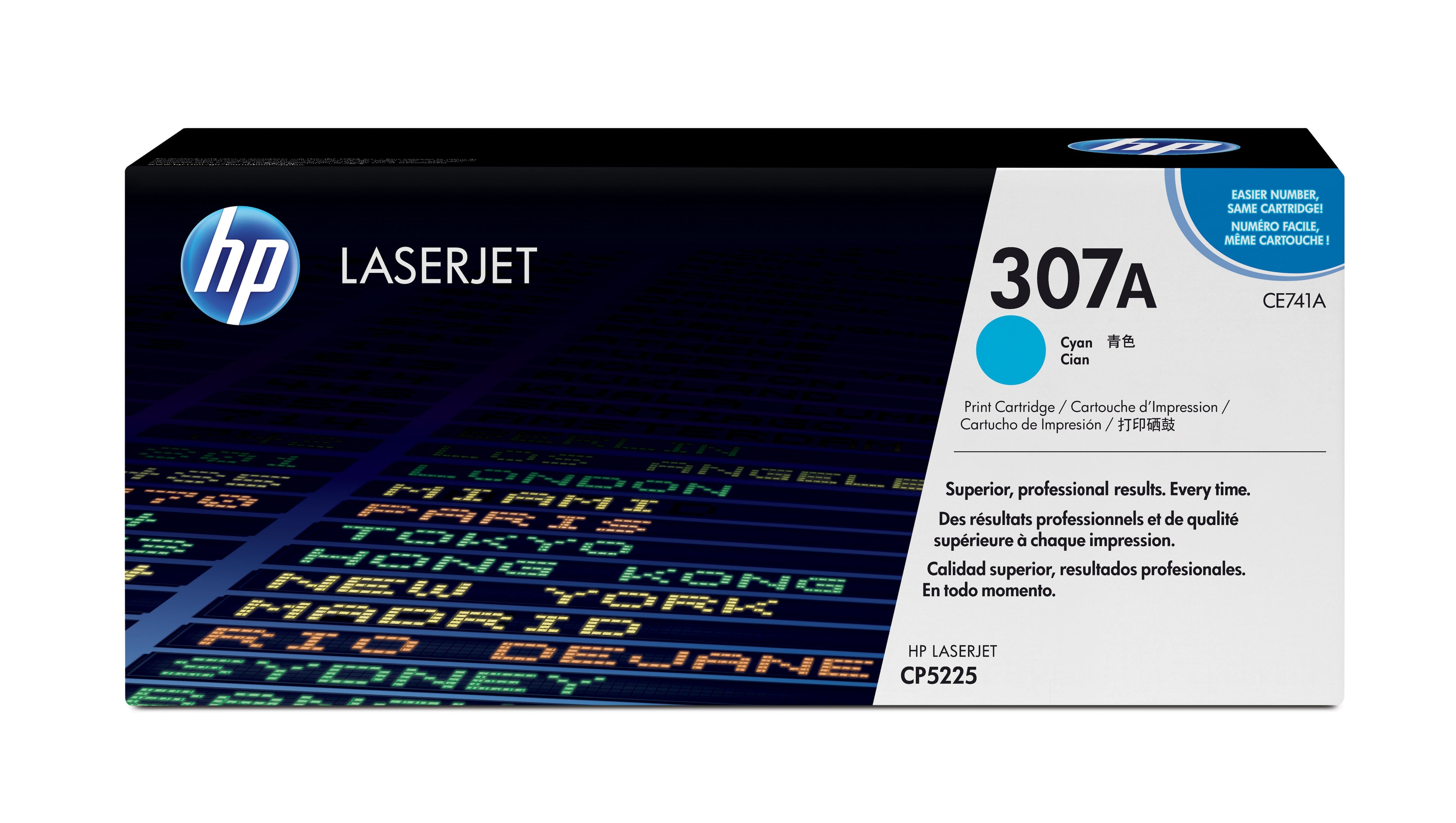 HP 307A - Cyan - original - LaserJet - cartouche de toner (CE741A) - pour Color LaserJet Professional CP5225, CP5225dn, CP5225n