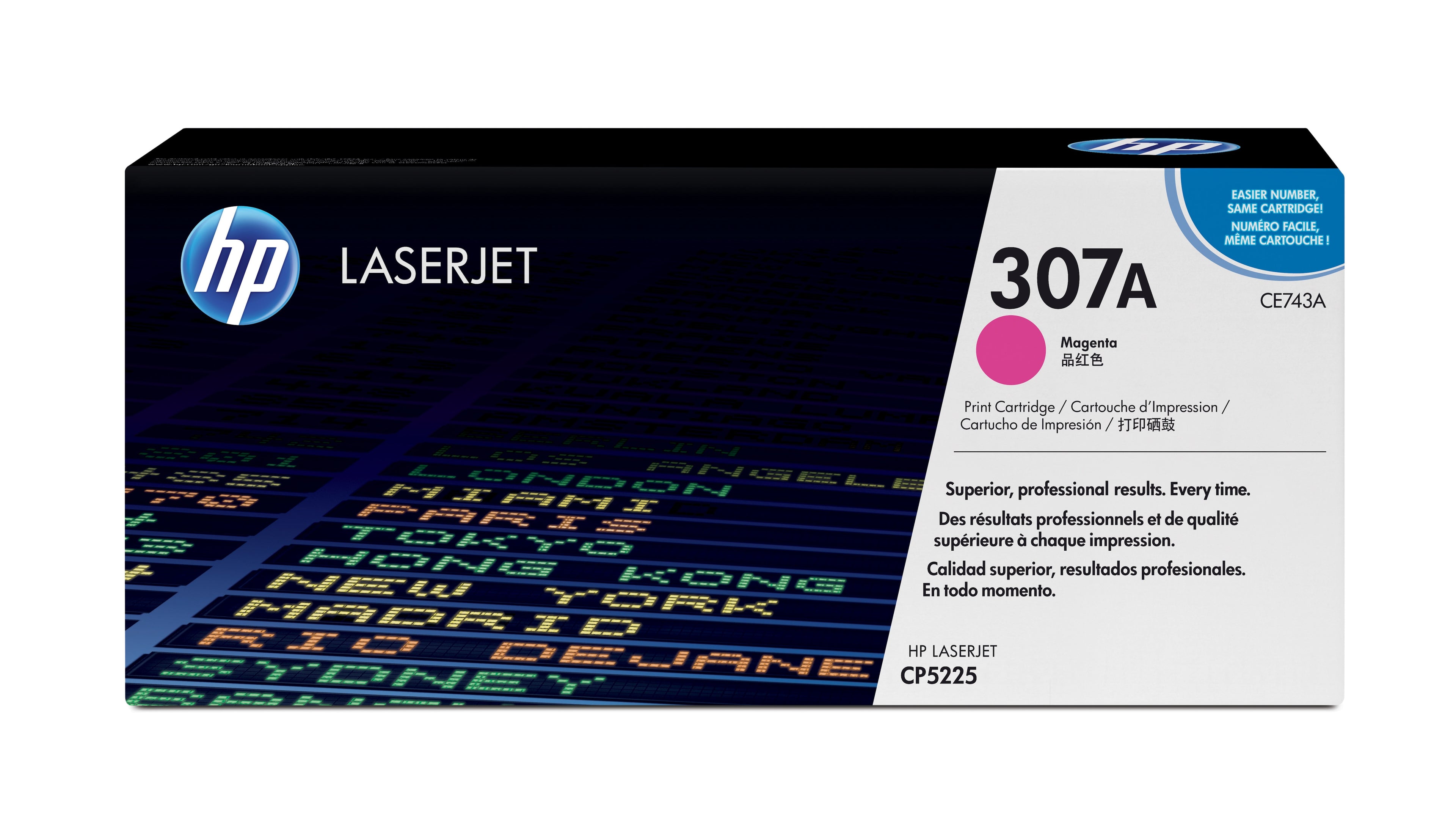 HP 307A - Magenta - original - LaserJet - cartouche de toner (CE743A) - pour Color LaserJet Professional CP5225, CP5225dn, CP5225n