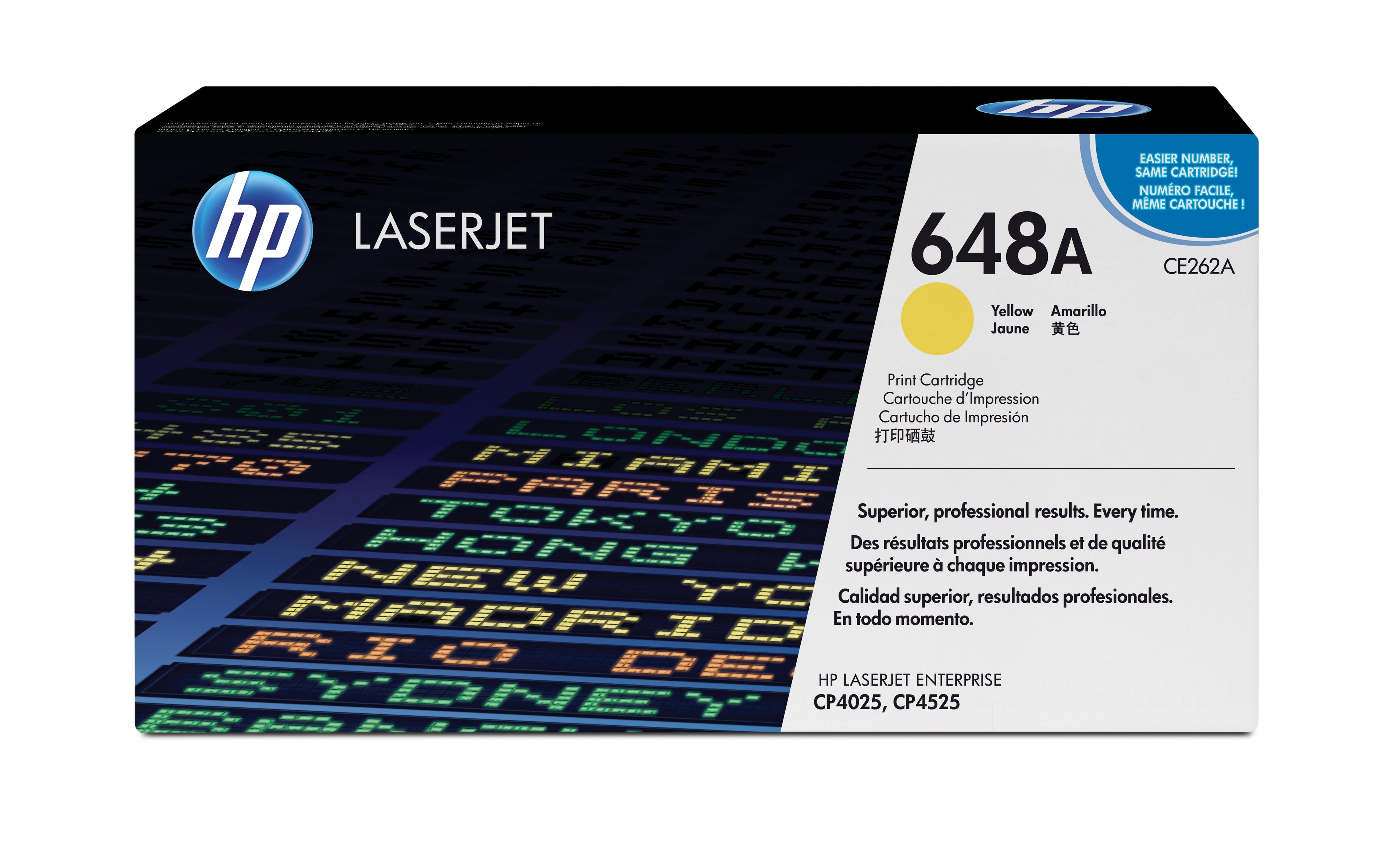 HP 648A - Jaune - original - LaserJet - cartouche de toner (CE262A) - pour Color LaserJet Enterprise CP4025dn, CP4025n, CP4525dn, CP4525n, CP4525xh