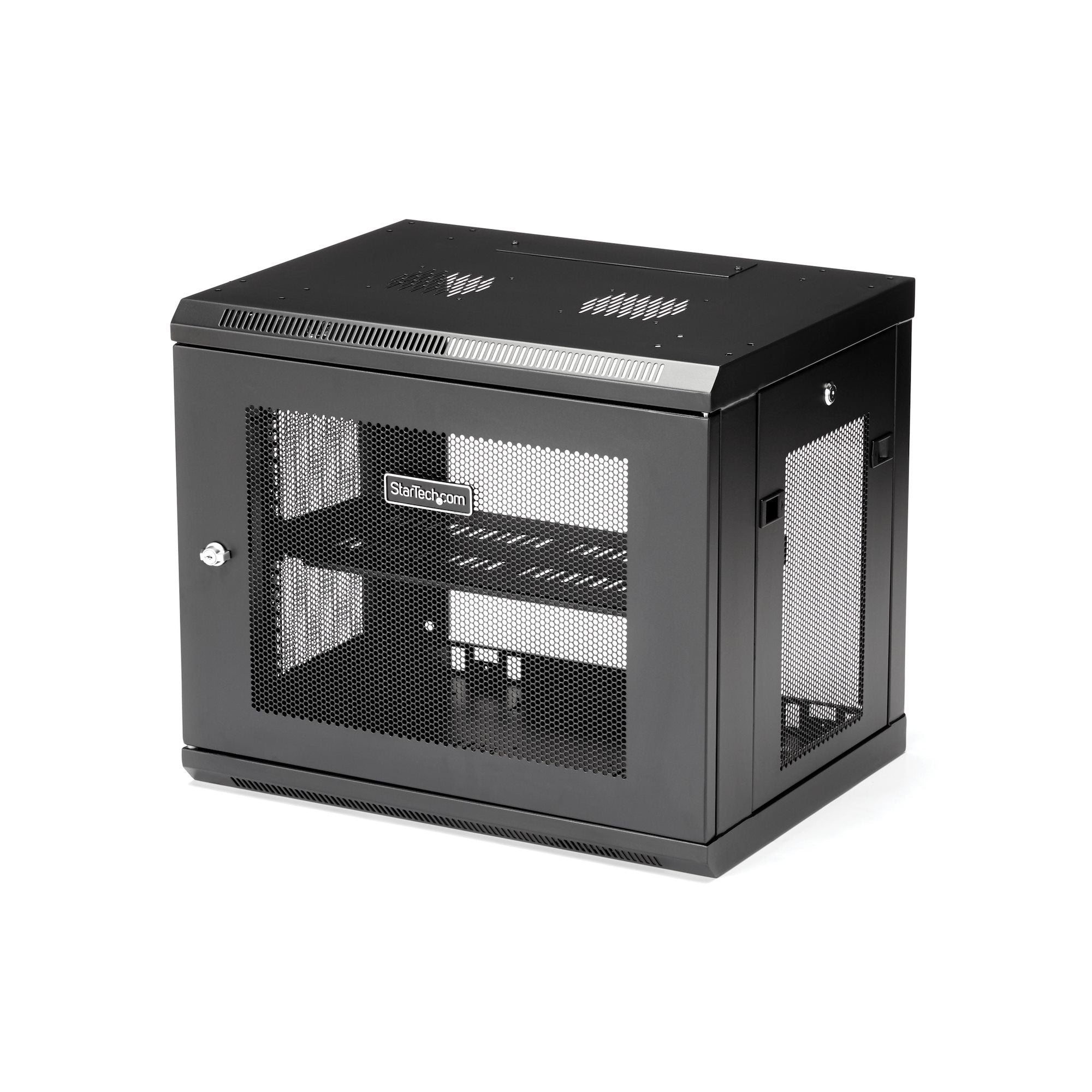 StarTech.com Rack serveur 9U à montage mural - Boîtier armoire serveur - Jusqu'à 43,1 cm de profondeur - Armoire réseau - Armoire de rack - montable sur mur - noir - 9U