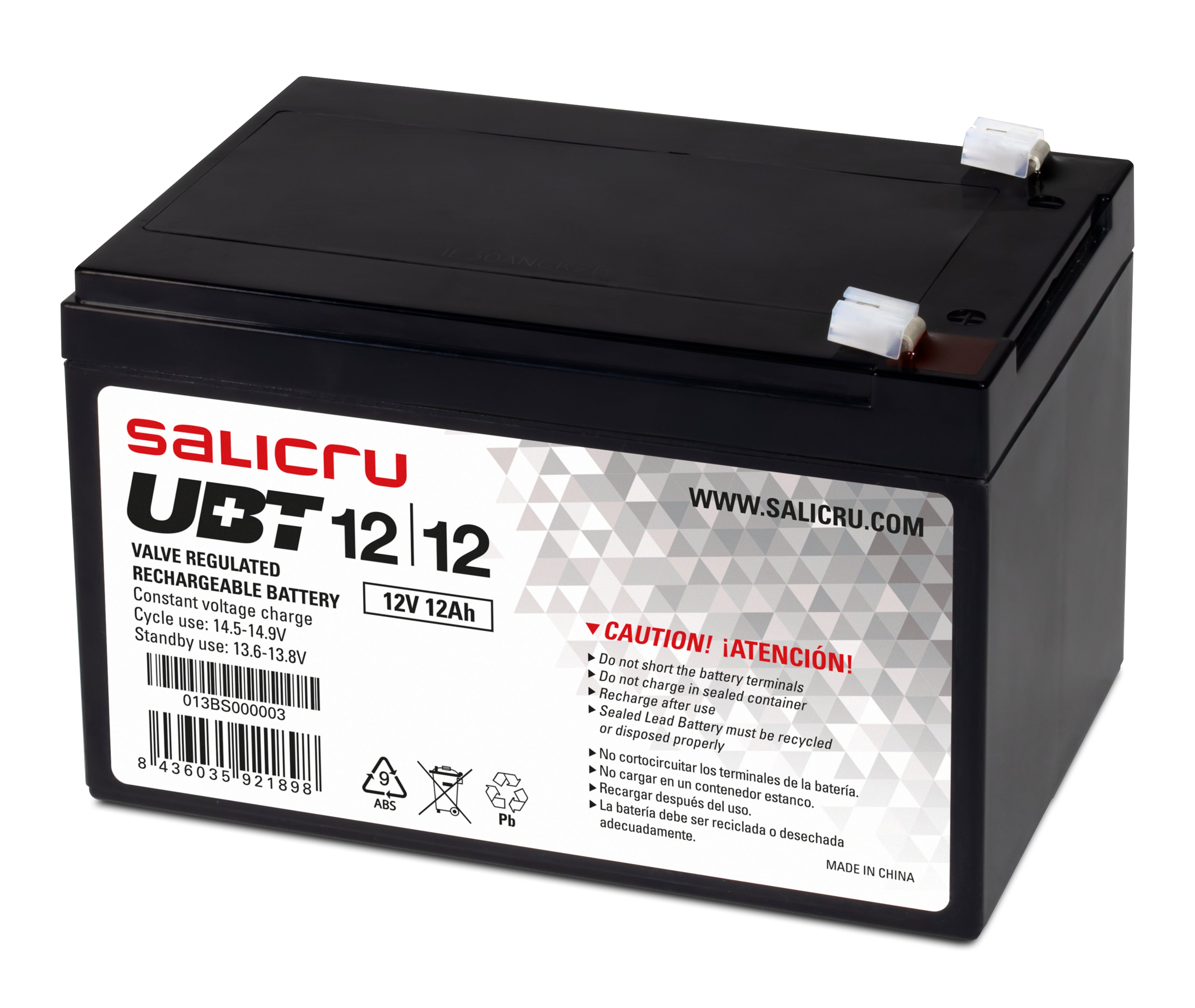 Batterie pour Système d'Alimentation Sans Interruption Salicru UBT 12/12 12 ah 12 v 12 Ah 12 V