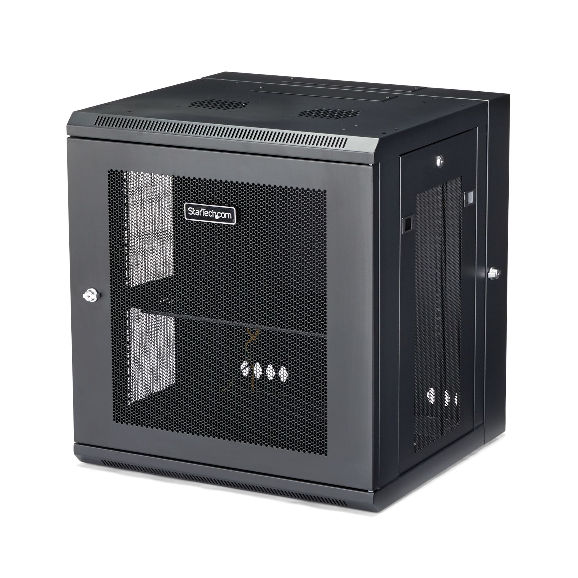 StarTech.com Rack serveur 12U à montage mural - Boîtier armoire serveur à charnières - Jusqu'à 43,1 cm de profondeur (RK12WALHM) - Armoire de rack - montable sur mur - noir - 12U