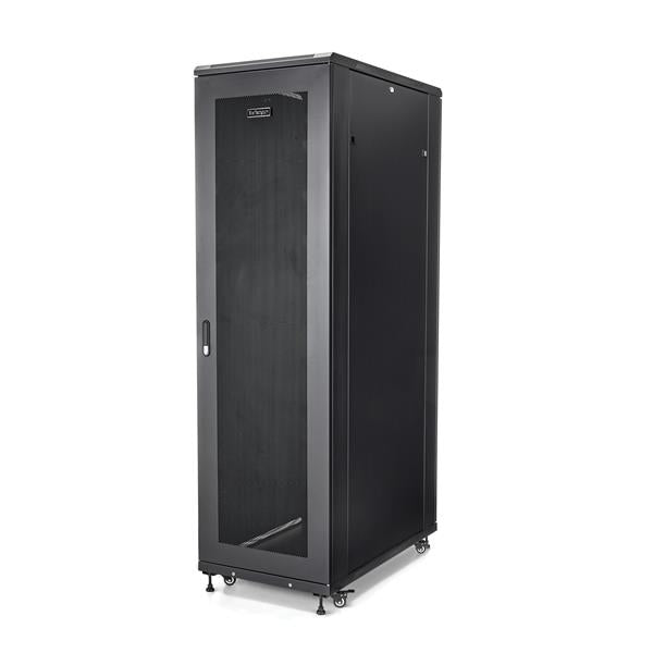 StarTech.com 42U Server Rack Cabinet - 4-Post Adjustable Depth (5.9" to 36.4") IT Network Equipment Rack Enclosure with Casters - 2000lbs (RK4236BKB) - Rack armoire - sur le sol - noir - 42U - 19"