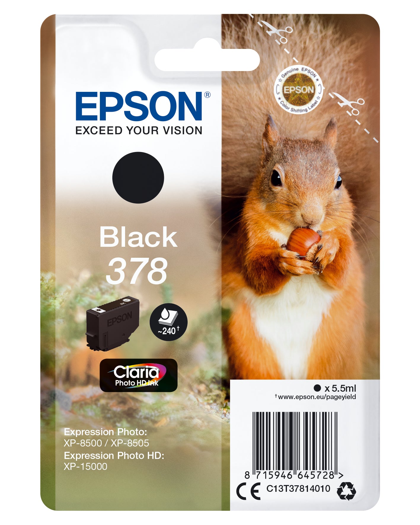 Cartouche d'encre originale Epson C13T37814010 Noir