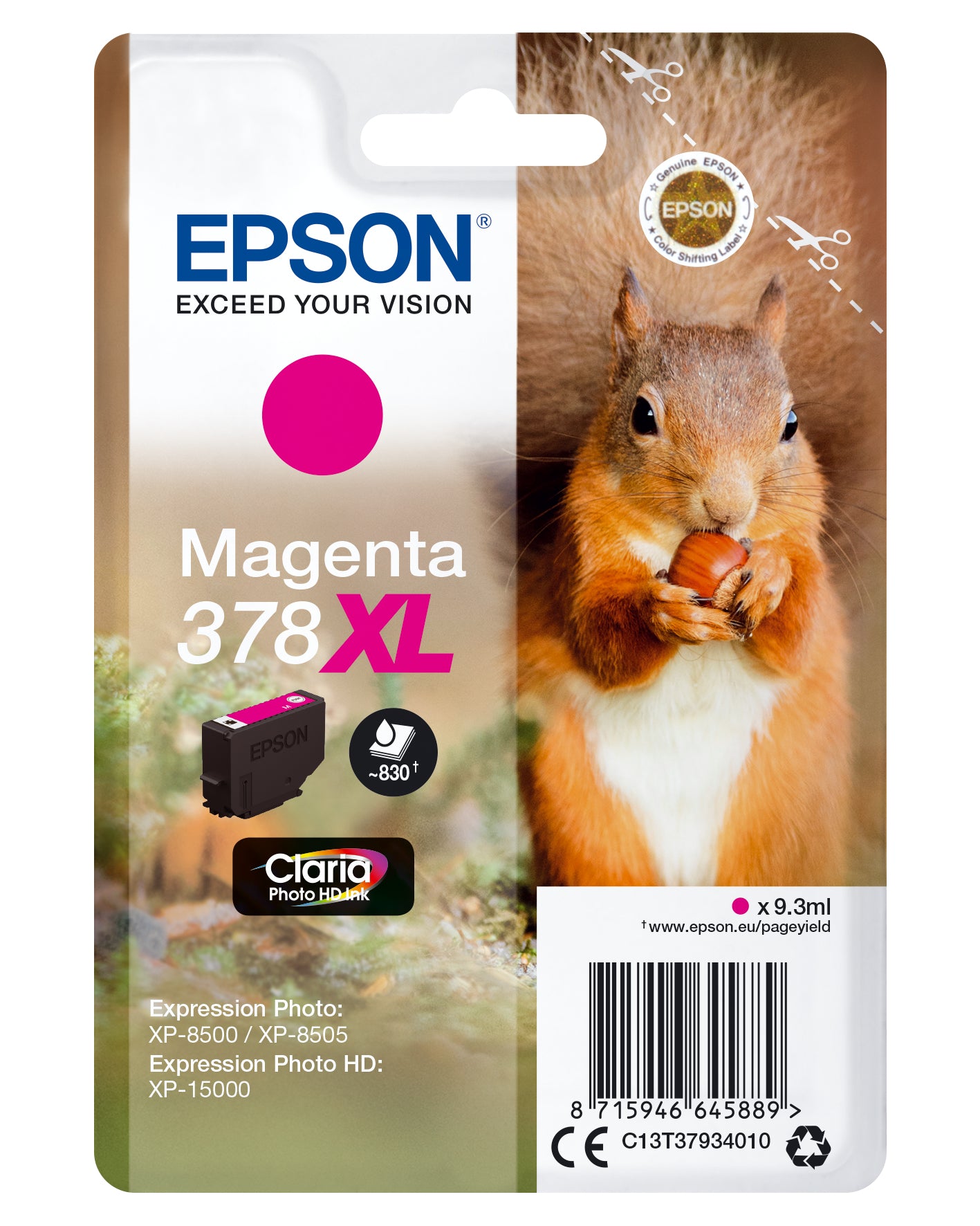 Cartouche d'encre originale Epson C13T37934010 9,3 ml Magenta