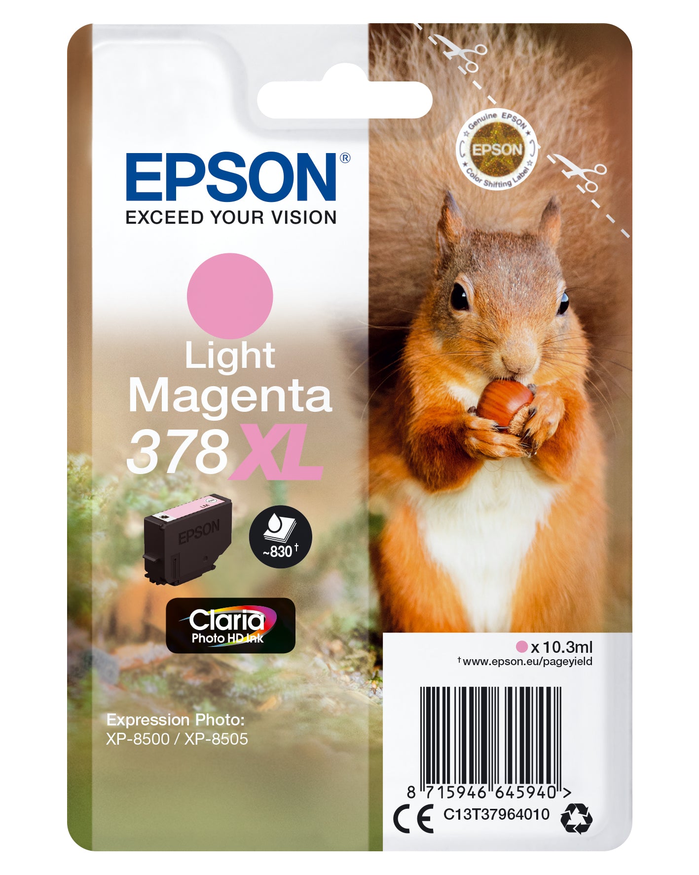 Cartouche d'encre originale Epson C13T37964010 10,3 ml Magenta