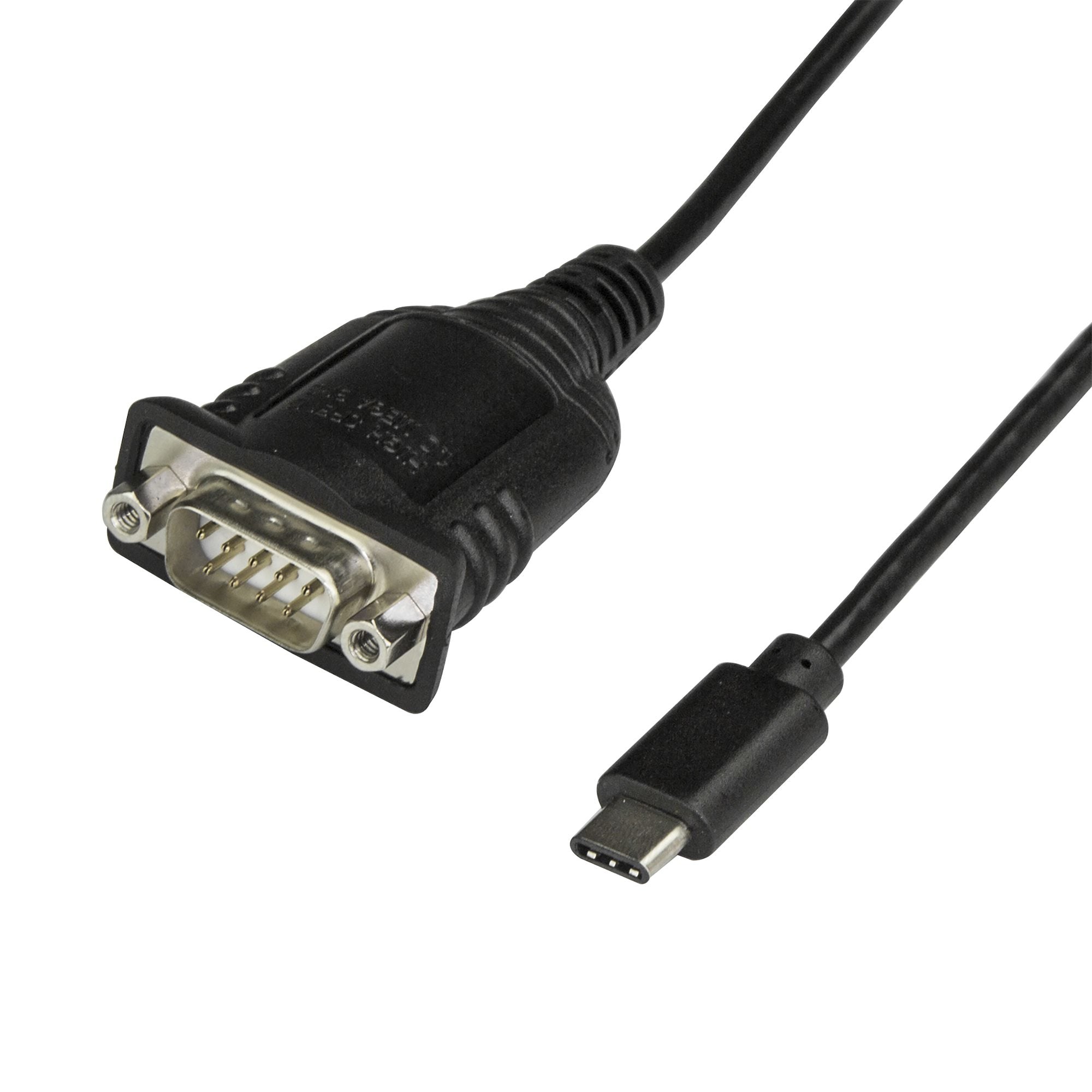 StarTech.com Câble adaptateur USB-C vers série - USB C vers RS232 - Compatible avec Windows / macOS / Linux - Câble USB / série - DB-9 (M) pour 24 pin USB-C (M) - 40 cm - vis moletées