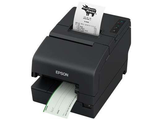 Epson TM H6000VI-102 - Imprimante de reçus - thermique en ligne/matricielle - 230 x 297 mm, Rouleau (7,95 cm) - 180 x 180 ppp - 9 pin - jusqu'à 500 mm/sec - série, USB 2.0, LAN, hôte USB 2.0 - outil de coupe - Cutter pour coupe partielle - noir
