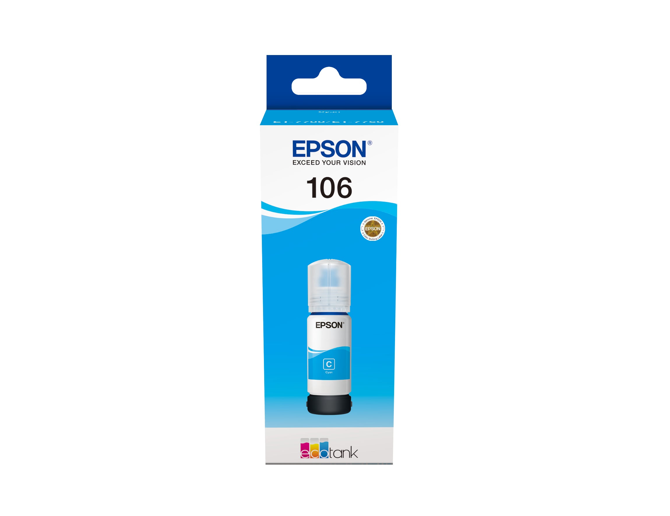 Cartouche d'Encre Compatible Epson 106 EcoTank Cyan ink bottle 70 ml Cyan