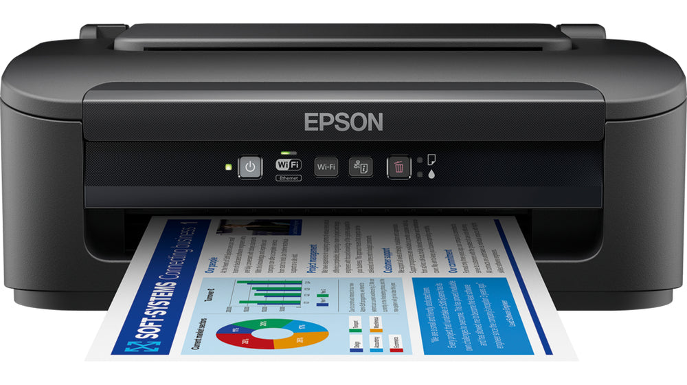 Epson WorkForce WF-2110W - Imprimante - couleur - jet d'encre - A4/Legal - 5 760 x 1 440 ppp - jusqu'à 9 ppm (mono)/jusqu'à 4.7 ppm (couleur) - capacité : 100 feuilles - USB 2.0, LAN, Wi-Fi(n)