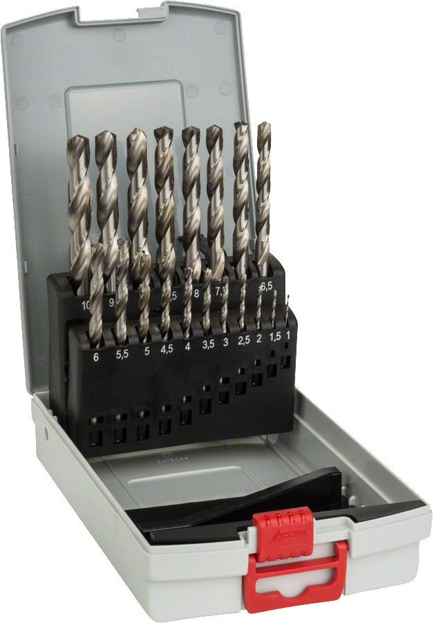 Ensemble de forets BOSCH Probox Acier Grande vitesse 1-10 mm 19 Pièces