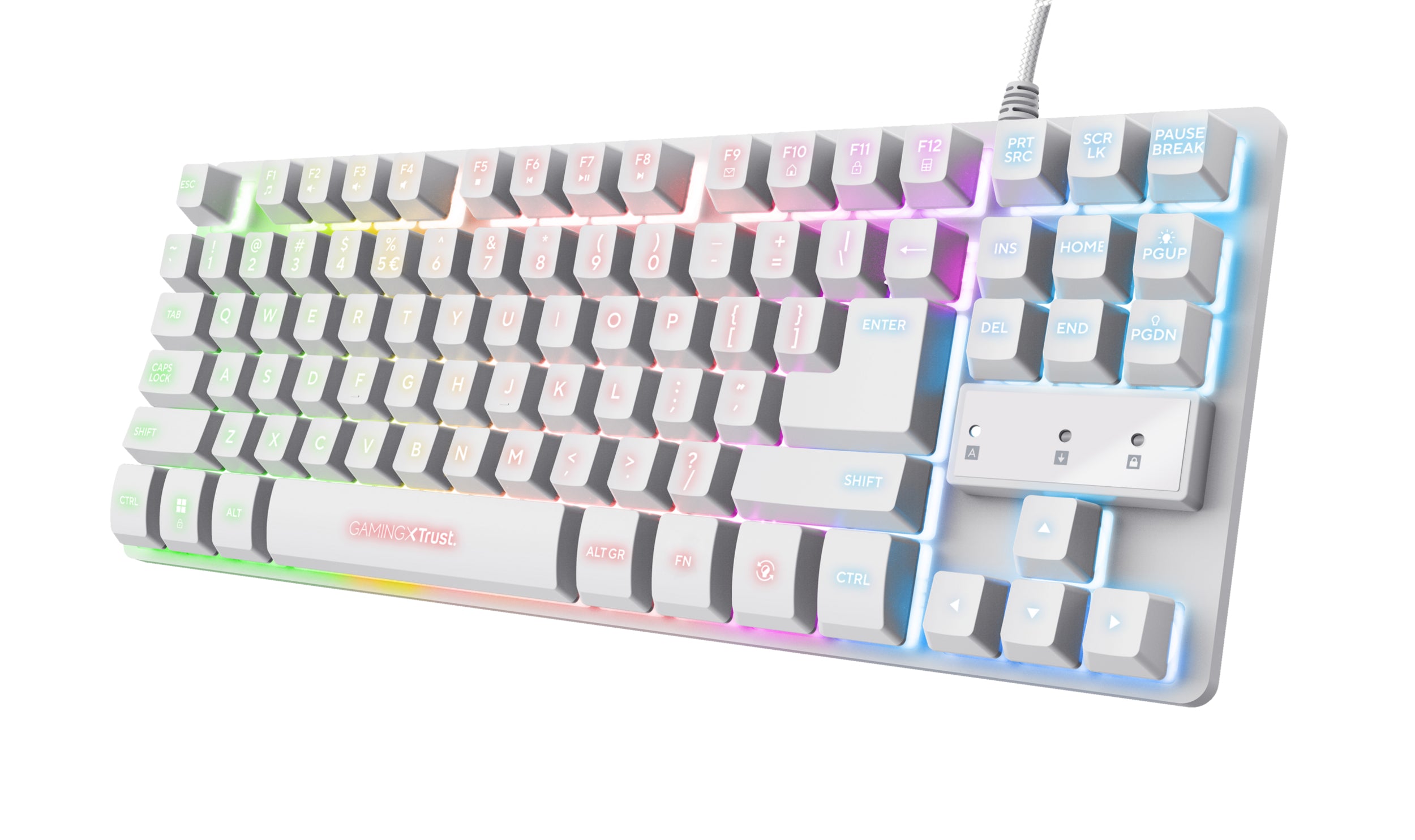 Clavier pour jeu Trust GXT 833W Blanc Espagnol Qwerty QWERTY