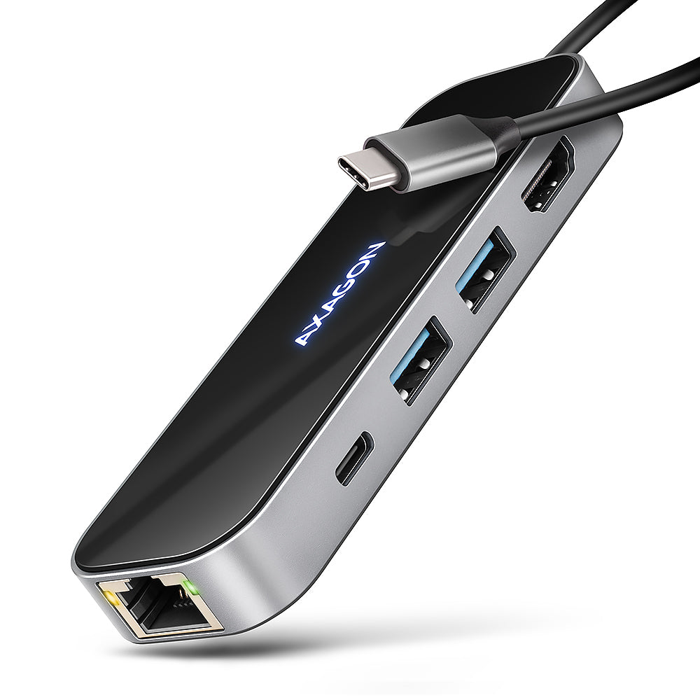 Station d'accueil portable USB-C 3.2 Axagon 6en1 (Gris)
