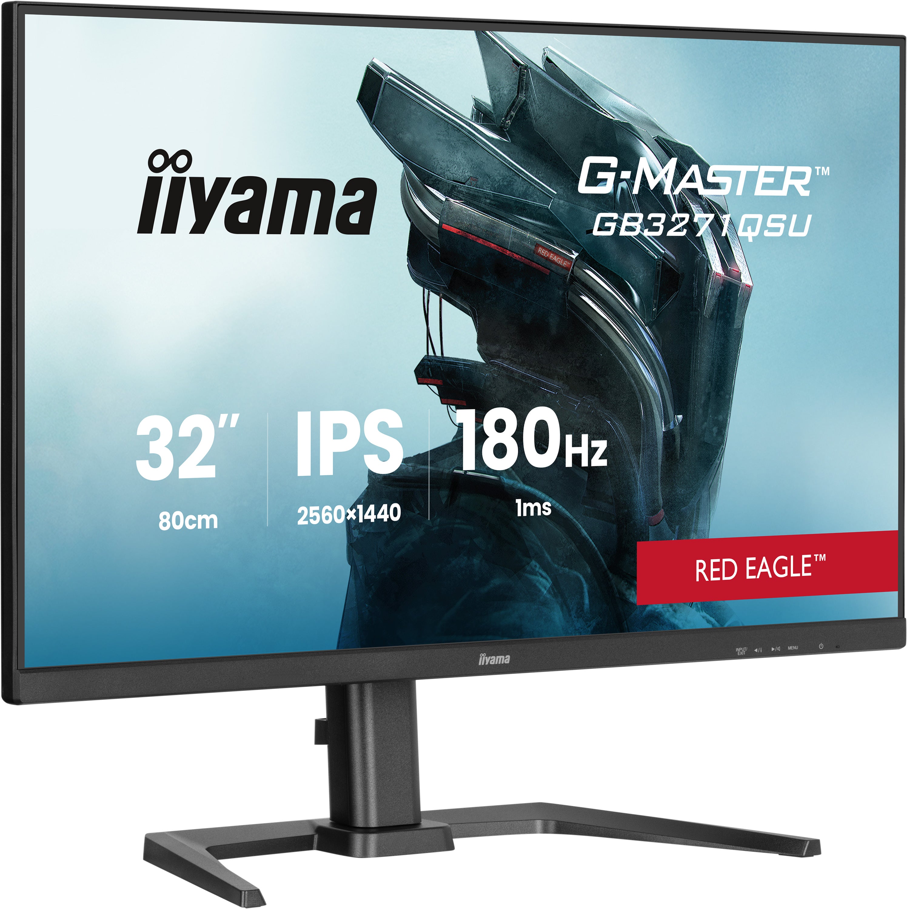 iiyama G-MASTER Red Eagle GB3271QSU-B2 - Écran LED - 32" (31.5" visualisable) - 2560 x 1440 WQHD @ 165 Hz - IPS - 400 cd/m² - 1200:1 - 1 ms - 2xHDMI, 2xDisplayPort - haut-parleurs - noir mat