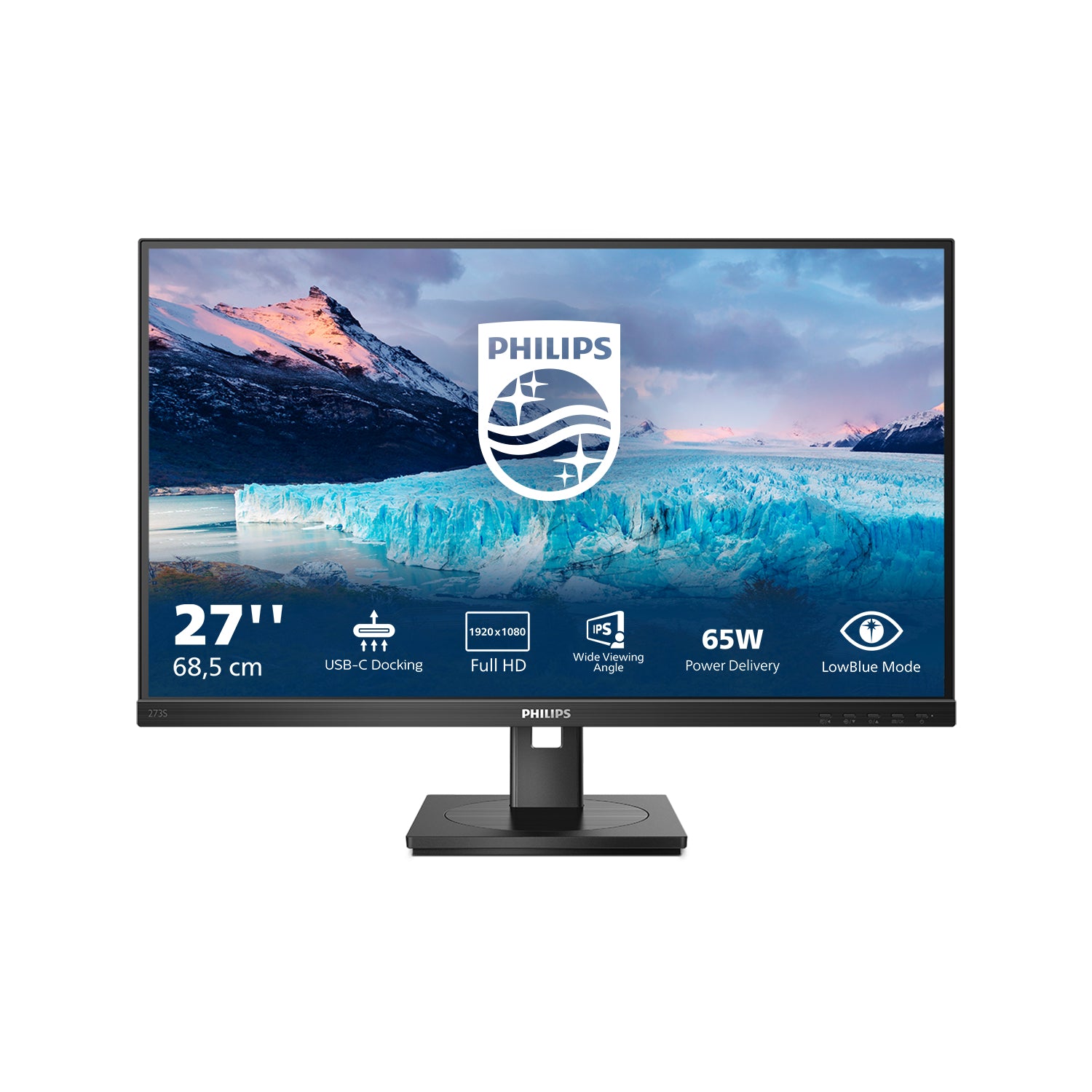 Philips S-line 273S1 - Écran LED - 27" - 1920 x 1080 Full HD (1080p) @ 75 Hz - IPS - 300 cd/m² - 1000:1 - 4 ms - HDMI, DisplayPort, USB-C - haut-parleurs - noir