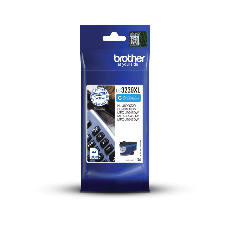 Cartouche d'encre originale Brother LC3239XLC Bleu Cyan