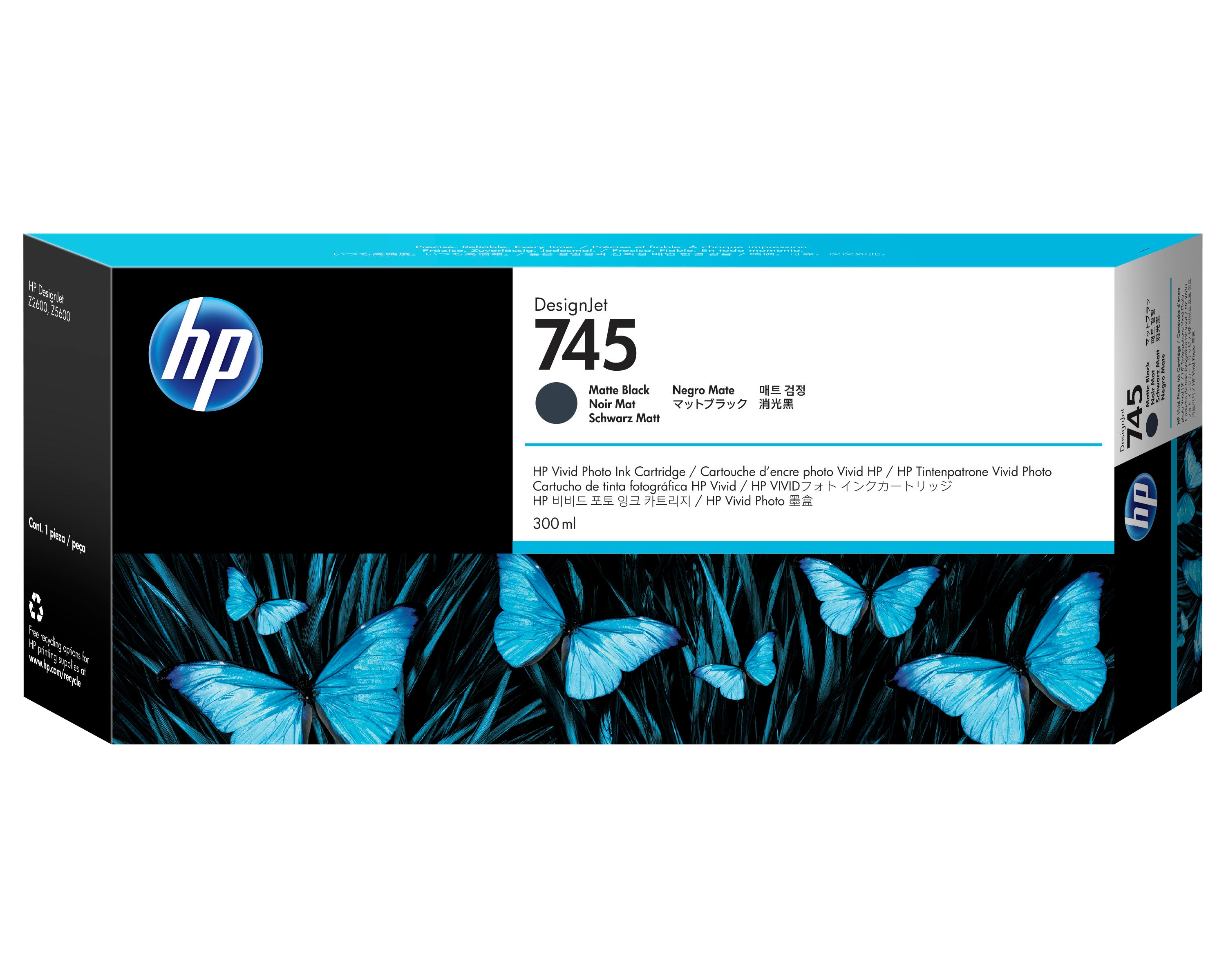 HP 745 - 300 ml - haute capacité - noir mat - original - DesignJet - cartouche d'encre - pour DesignJet Z2600 PostScript, Z5600 PostScript
