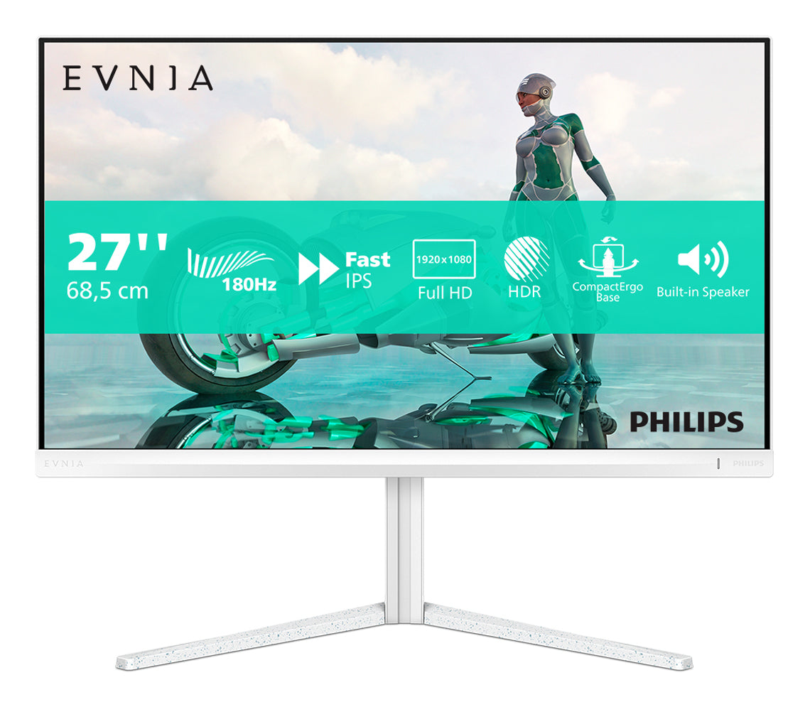 Philips Evnia 3000 27M2N3201A - Écran LED - jeux - 27" - 1920 x 1080 Full HD (1080p) @ 180 Hz - Fast IPS - 300 cd/m² - 1000:1 - HDR10 - 0.5 ms - 2xHDMI, DisplayPort - haut-parleurs