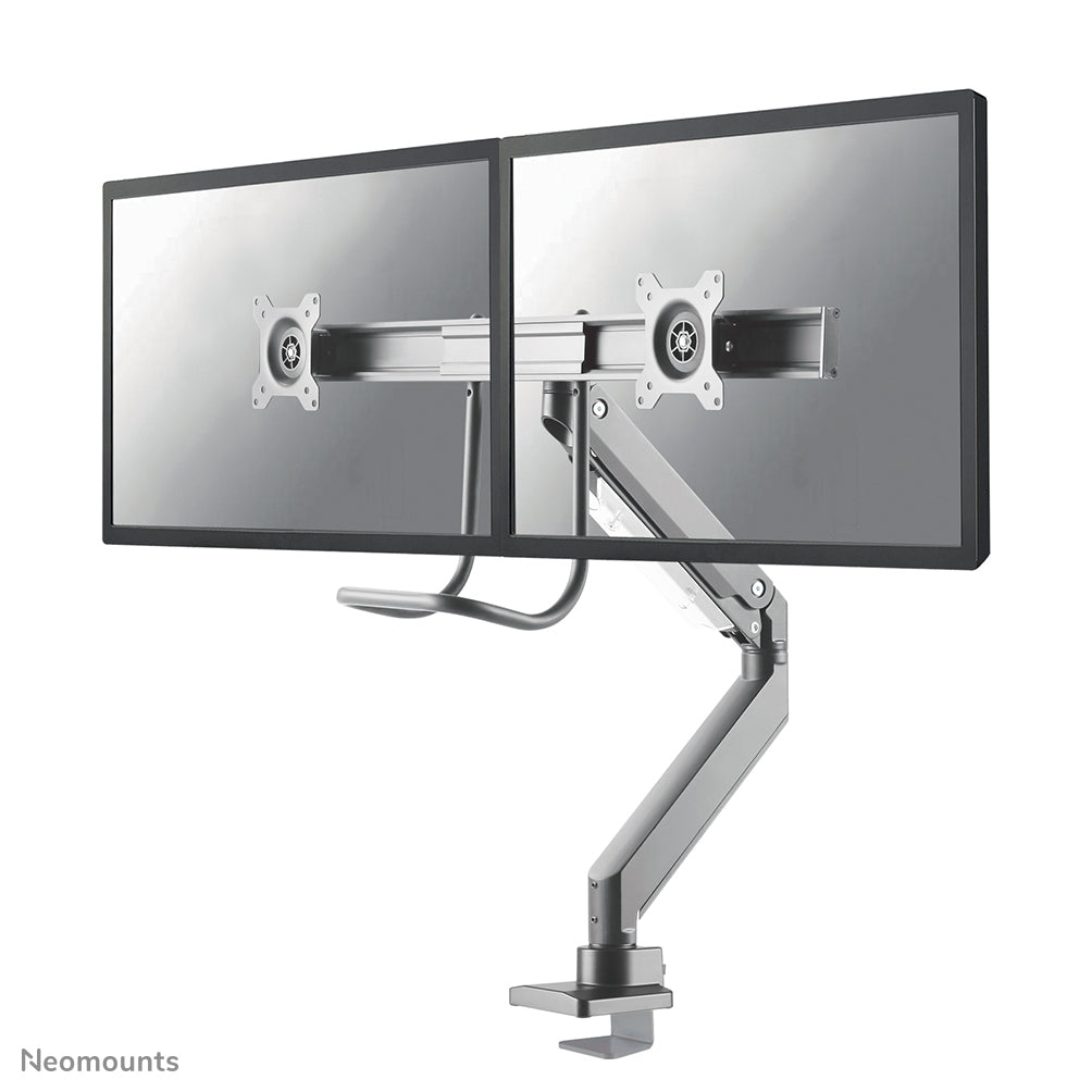 Neomounts NM-D775DX - Kit de montage - pleine action - pour 2 écrans LCD - argent - Taille d'écran : 10"-32" - pinces montables, oeillet, montrable sur bureau
