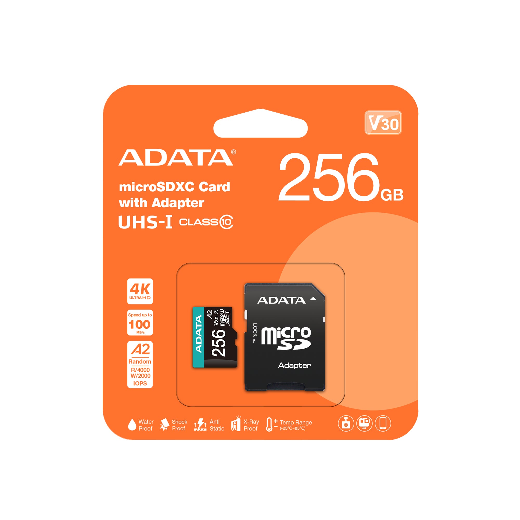 Carte Micro SD Adata AUSDX256GUI3V30SA2 256 GB
