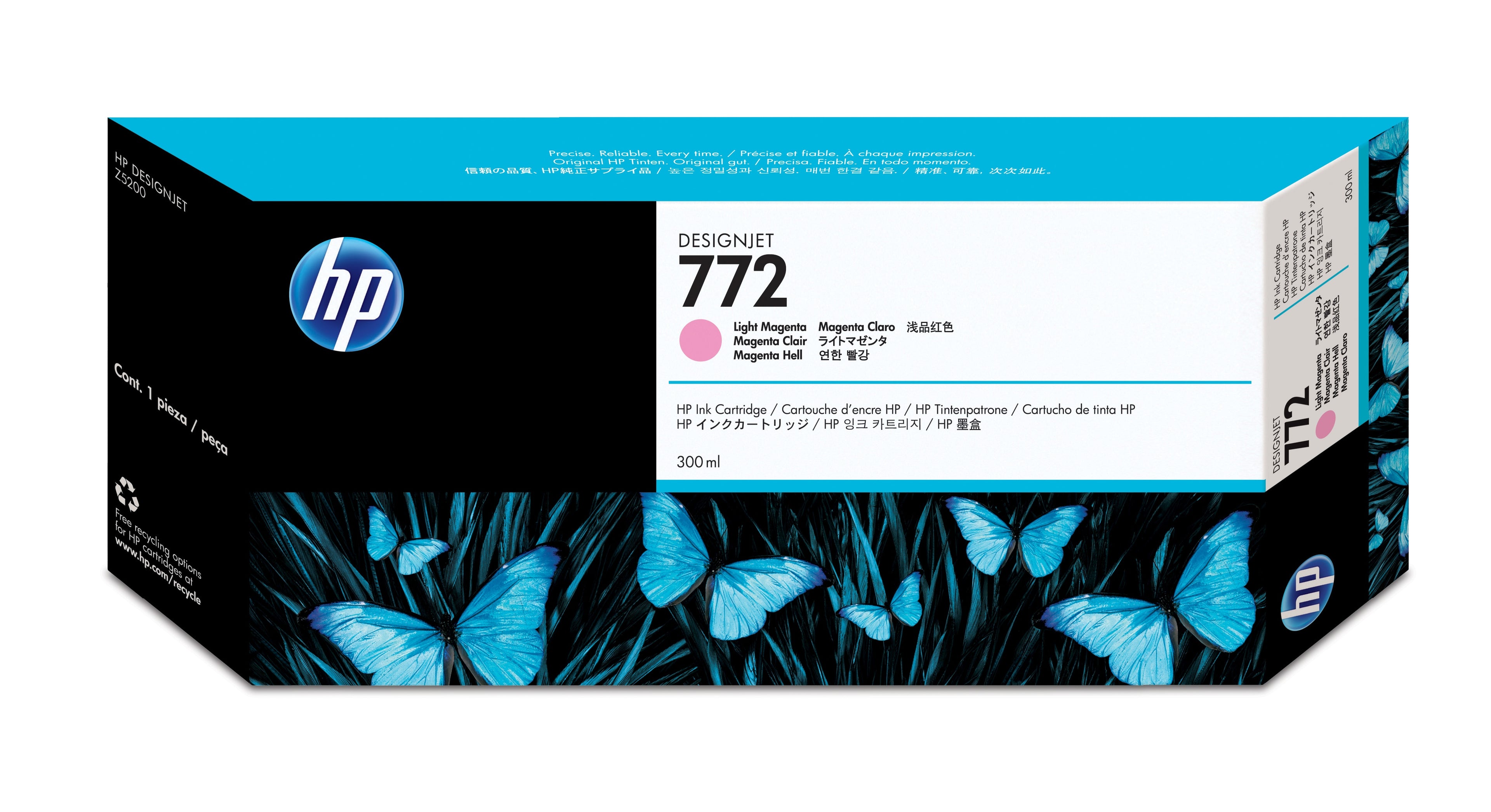 HP 772 - 300 ml - magenta clair - original - DesignJet - cartouche d'encre - pour DesignJet HD Pro MFP, Z5200, Z5200 PostScript, Z5400 PostScript ePrinter