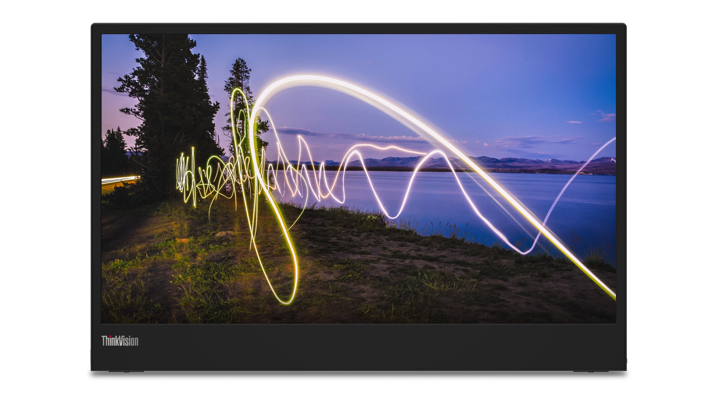 Lenovo ThinkVision M15 - Écran LED - 15.6" - portable - 1920 x 1080 Full HD (1080p) @ 60 Hz - IPS - 250 cd/m² - 1000:1 - 6 ms - 2xUSB-C - noir corbeau