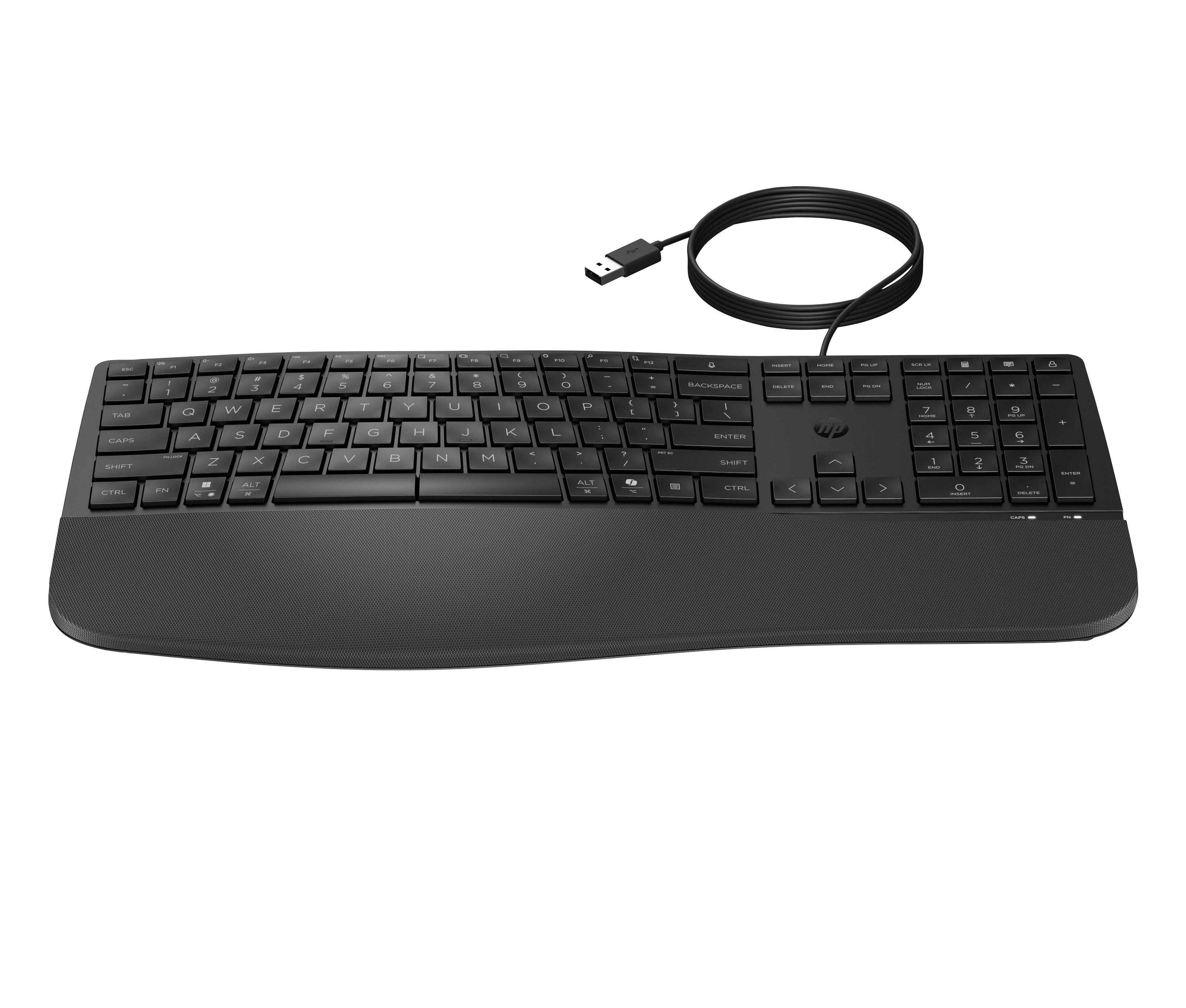 HP 485 Comfort - Clavier - multi-appareils, 23 touches programmables, disposition à 3 zones - full size - USB - Français - noir