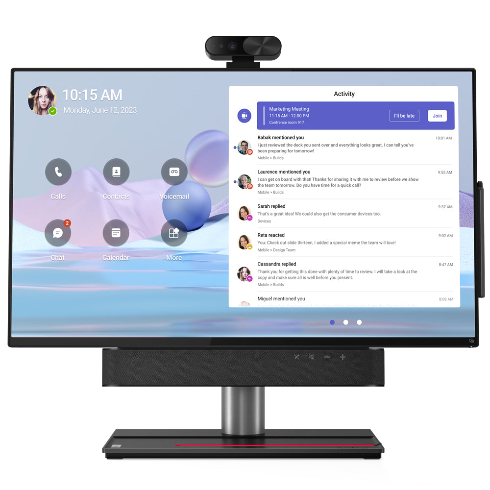 Lenovo ThinkSmart View Plus - Kit de vidéo-conférence (camera, système de calcul, Stylet Viewplus) - avec 3 ans de support Lenovo Premier + première année de maintenance - noir