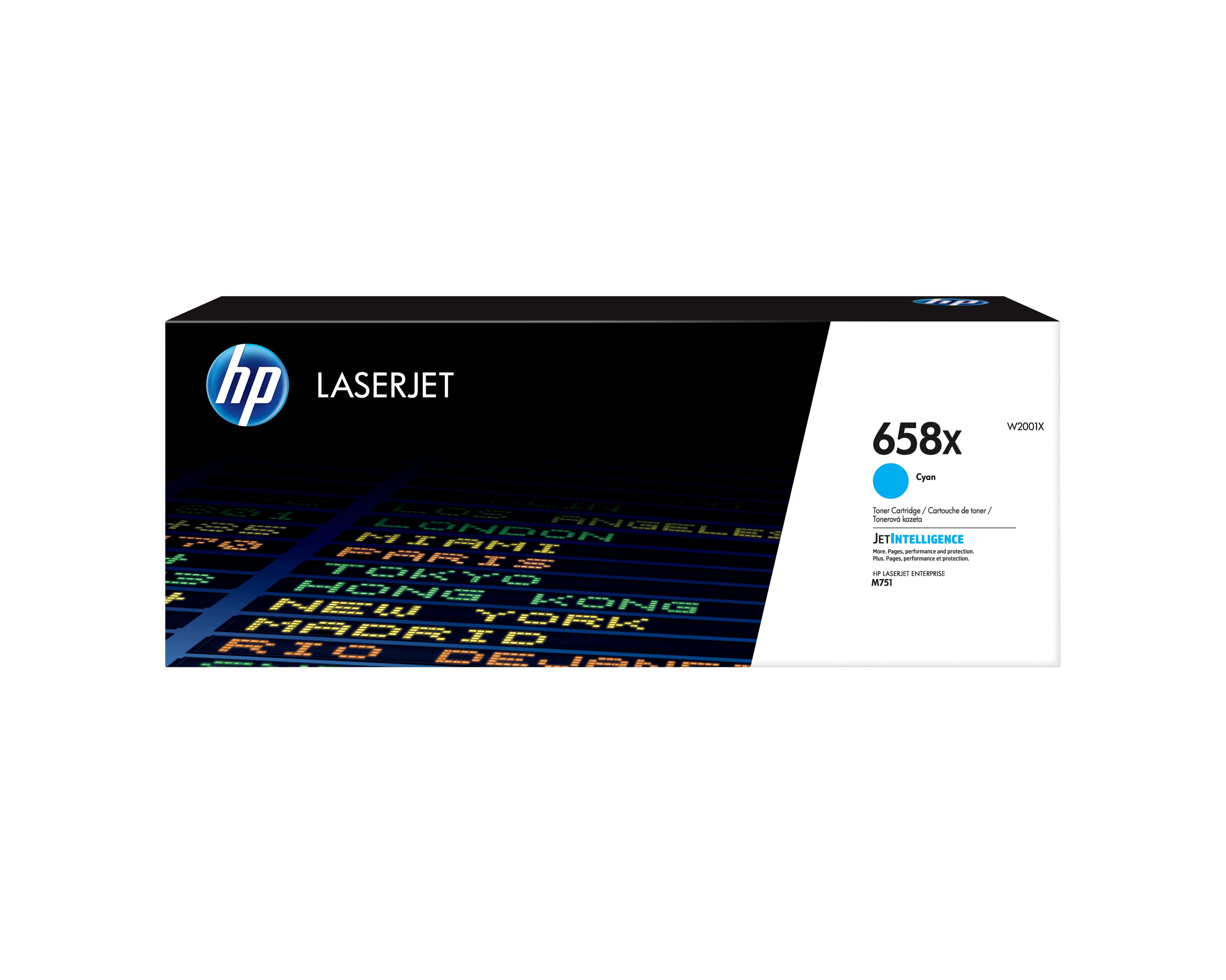 HP 658X - Haute capacité - cyan - original - LaserJet - cartouche de toner (W2001X) - pour Color LaserJet Enterprise M751dn, M751n