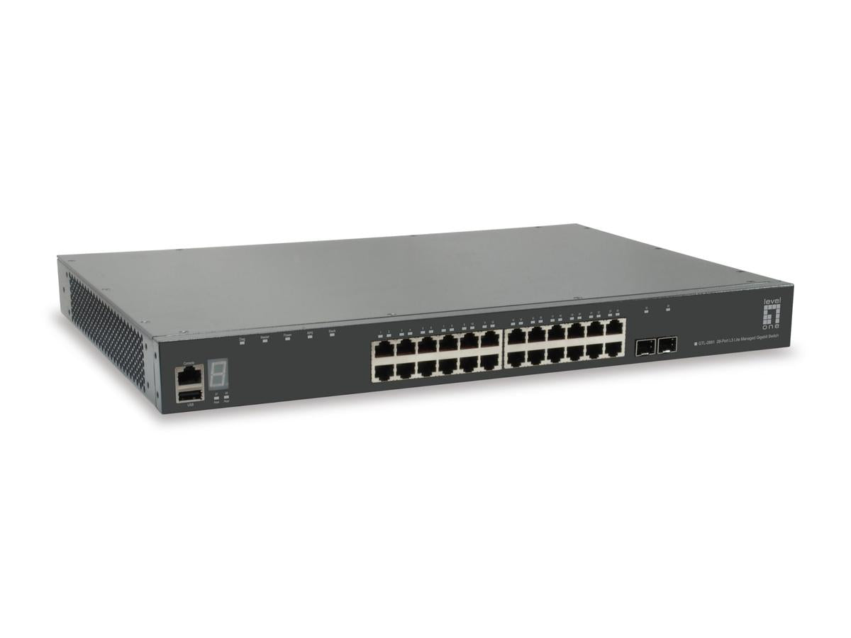 LevelOne Switch 28x GE GTL-2881 1xGE 2x10GSFP+19"