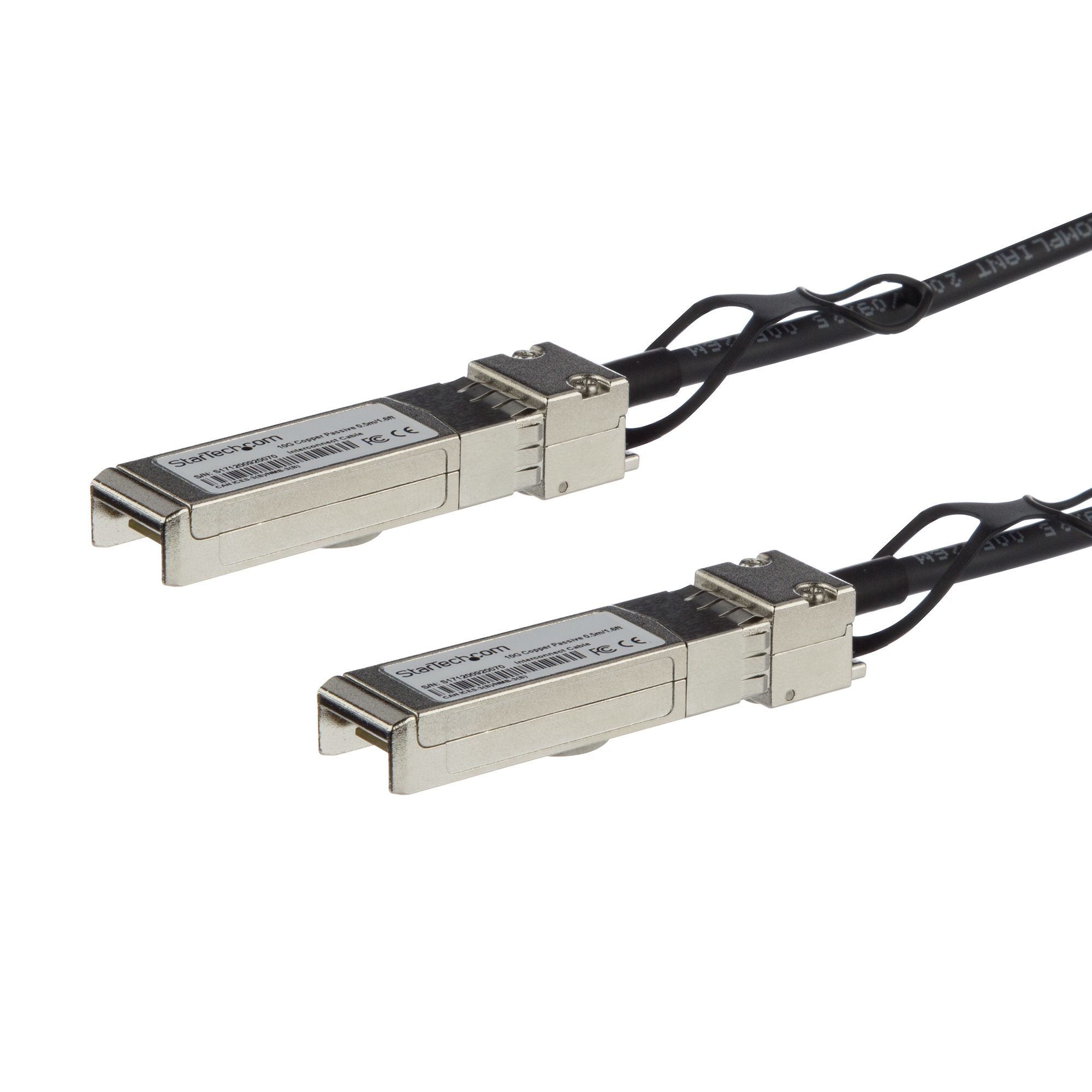 StarTech.com Câble SFP+ à connexion directe de 50 cm - Compatible avec Cisco SFP-H10GB-CU1M - Cordon SFP+ 10G - Câble Twinax passif - Câble d'attache directe 10GBase - SFP+ verrouillé pour SFP+ verrouillé - 50 cm - twinaxial - SFF-8431/SFF-8432 - passif -