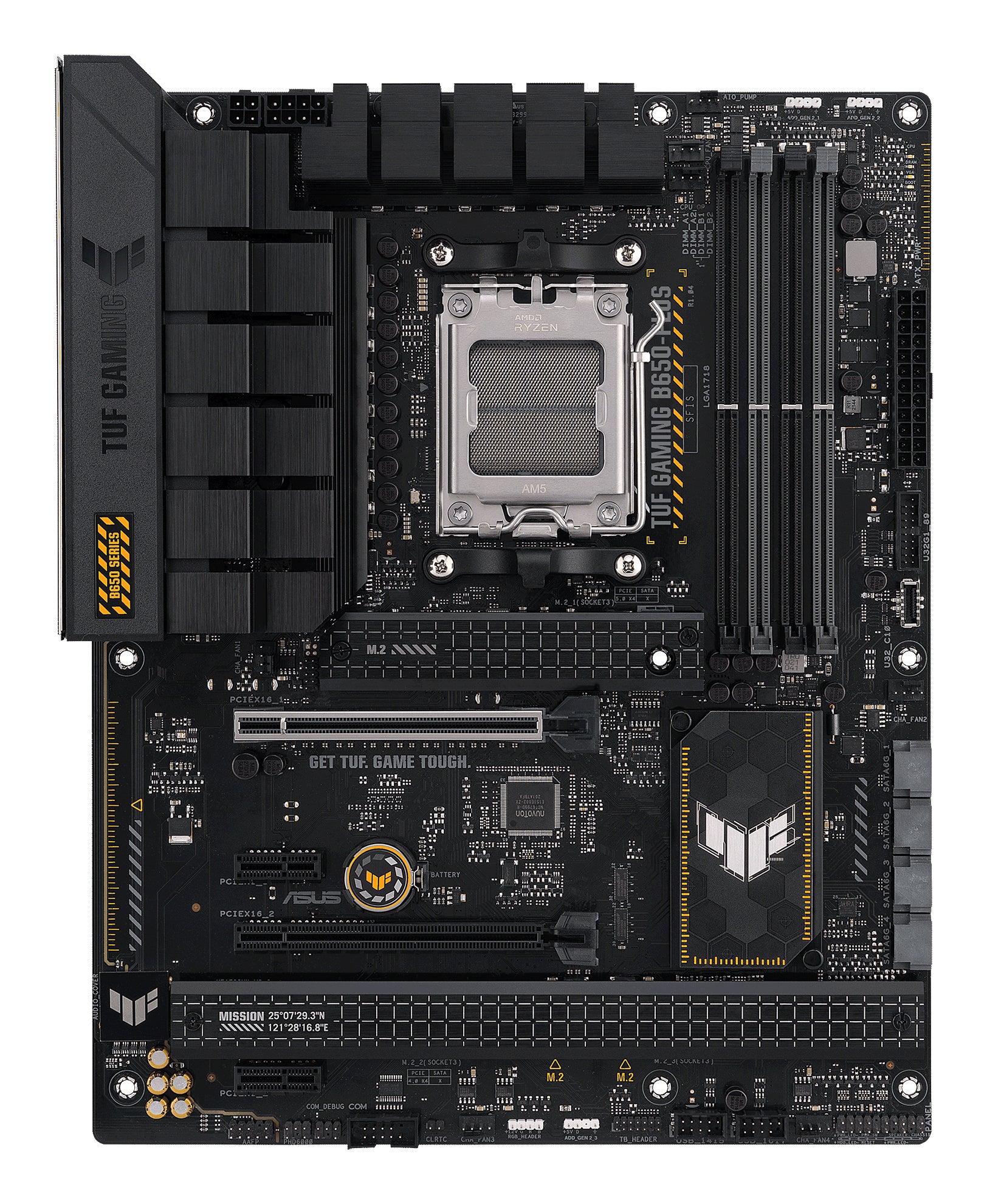ASUS TUF Gaming B650-Plus - Carte-mère - ATX - Socket AM5 - AMD B650 Chipset - USB-C 3.2 Gen 2x2, USB 3.1 Gen 2, USB 3.2 Gen 2, USB-C 3.2 Gen2, USB-C 3.2 Gen 1 - 2.5 Gigabit LAN - carte graphique embarquée (unité centrale requise) - audio HD (8 canaux)