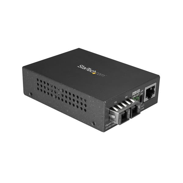 StarTech.com Convertisseur de média Gigabit Ethernet fibre optique SC monomode - 1000Base-LX - 10 km (MCMGBSCSM10) - Convertisseur de média à fibre optique - 1GbE - plus de fibre optique - 1000Base-LX, 100Base-TX, 1000Base-T - RJ-45 / mode unique SC - jus