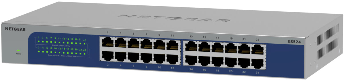 NETGEAR GS524v3 - Commutateur - 24 x 10/100/1000 - Montable sur rack, fixation murale