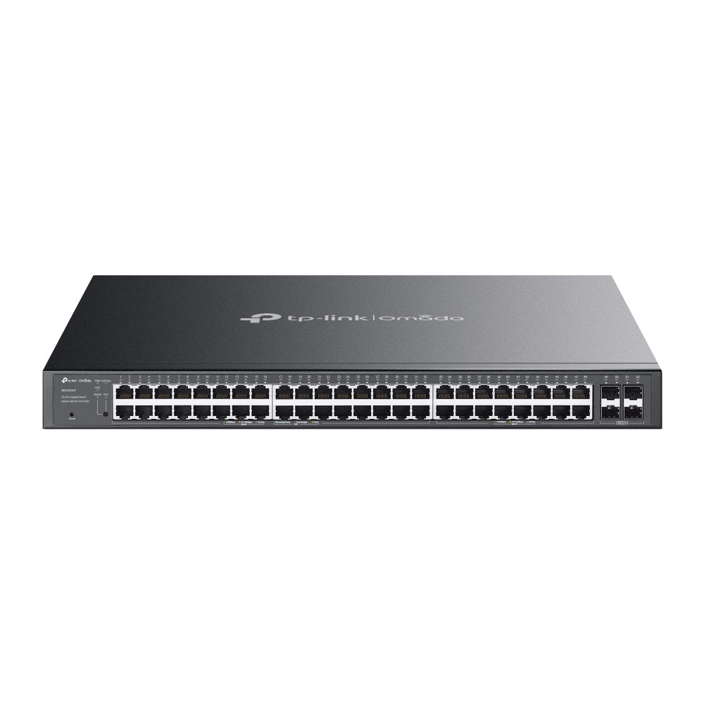 TP-Link Omada SG5452XMPP V1 - Commutateur - L3 Lite - Géré - 48 x 10/100/1000 + 4 x Ethernet 10 Go SFP+ - Montable sur rack - PoE++ (770 W) - pour TP-Link MC200CM, MC210CS, TL-MC210CS, TL-SM331T