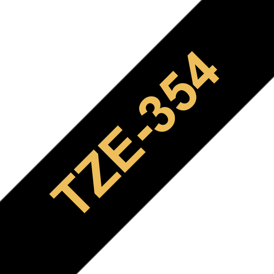 Brother TZe-354 - Auto-adhésif - or sur noir - Rouleau (2,4 cm x 8 m) 1 cassette(s) ruban laminé - pour Brother PT-P950, P-Touch Cube PT-P910, P-Touch Cube Plus PT-P710, P-Touch Cube Pro PT-P910