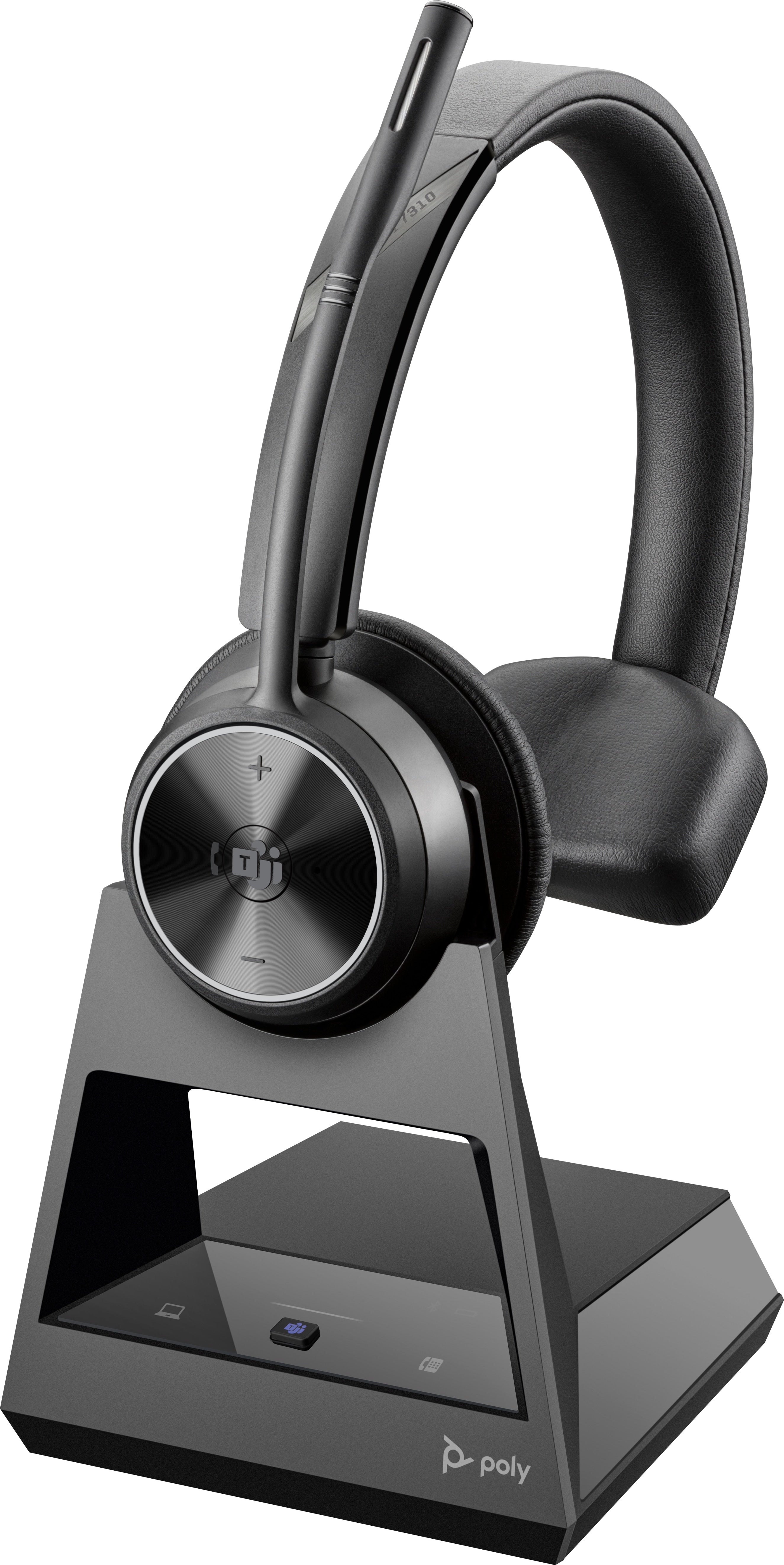 HP Poly Savi 7310 - Savi 7300 series - micro-casque - sur-oreille - DECT - sans fil - USB-A via adaptateur DECT - noir - certifié UC, Certifié pour Microsoft Teams