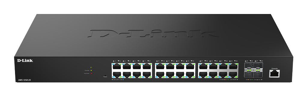 D-Link DMS 1250-28 - Commutateur - C2+ - intelligent - 24 x 10/100/1000/2.5G + 4 x 10 Gigabit SFP+ - de bureau