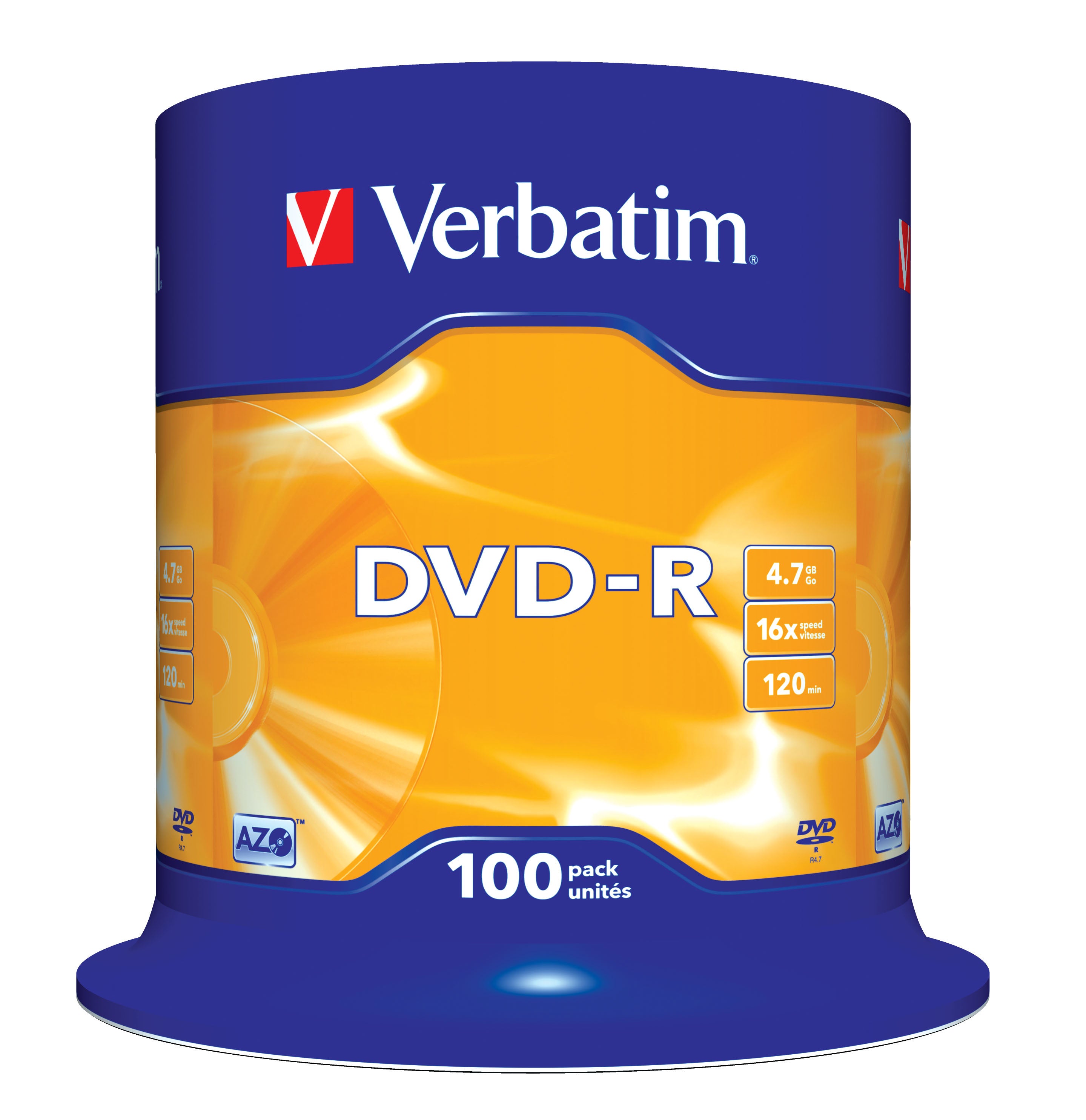 DVD-R Verbatim DVD-R Matt Silver 100 Unités