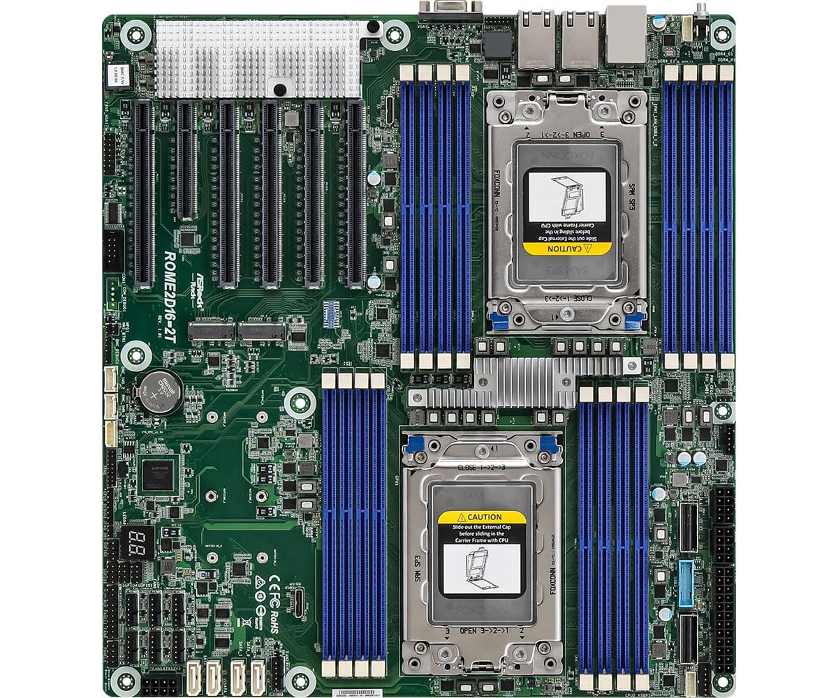 ASRock Mainboard ROME2D16-2T E-ATX Dual Sockel SP3 Single