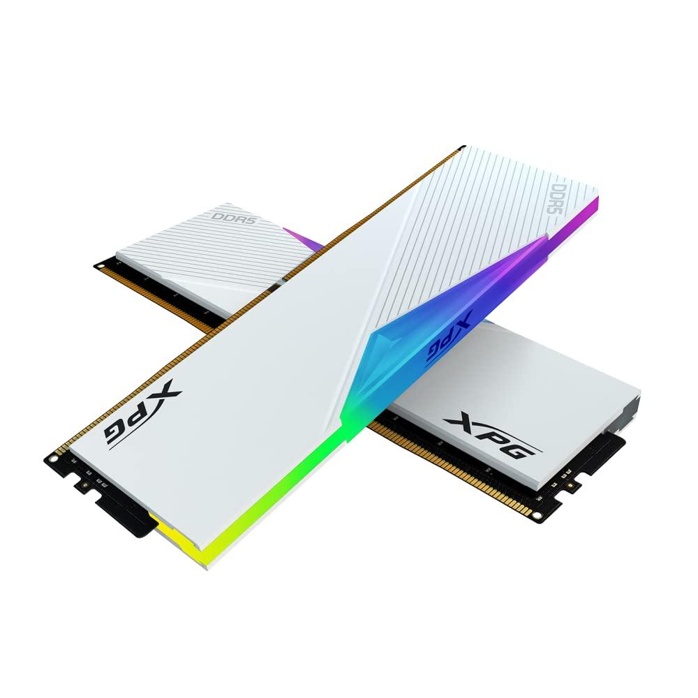 ADATA DDR5 - 64GB - 6400 - CL - 32 (2x 32 GB) dual kit, RAM (white, AX5U6400C3232G-DCLARWH, Lancer RGB, INTEL XMP)