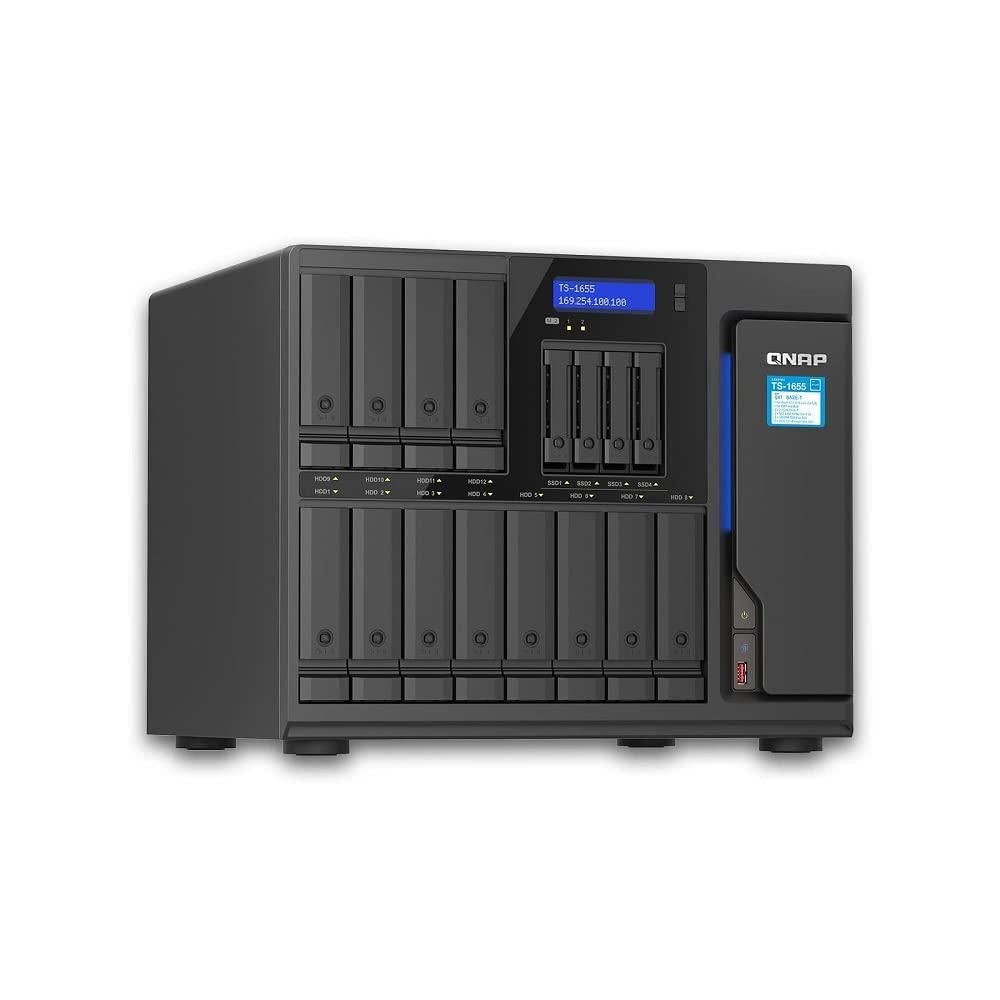 QNAP TS-1655-8G 16-Bay NAS, Intel Atom C5125 8-core/8-thread 2.8GHz processor, 8 GB UDIMM DDR4 non-ECC (1 x 8GB), 4 x UDIMM DDR4 slots wit | QNAP